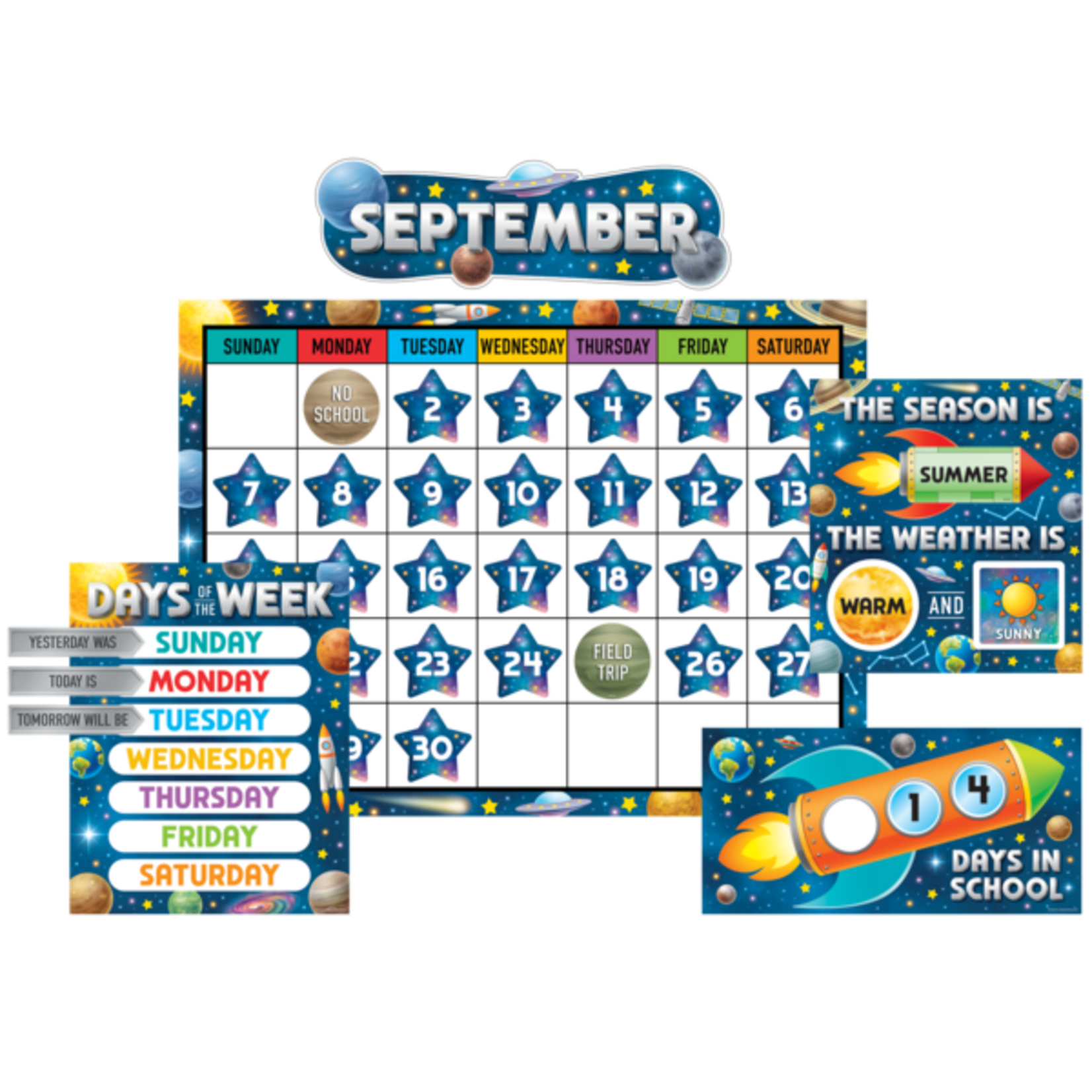 TEACHER CREATED RESOURCES Outer Space Crew Calendar Bulletin Board