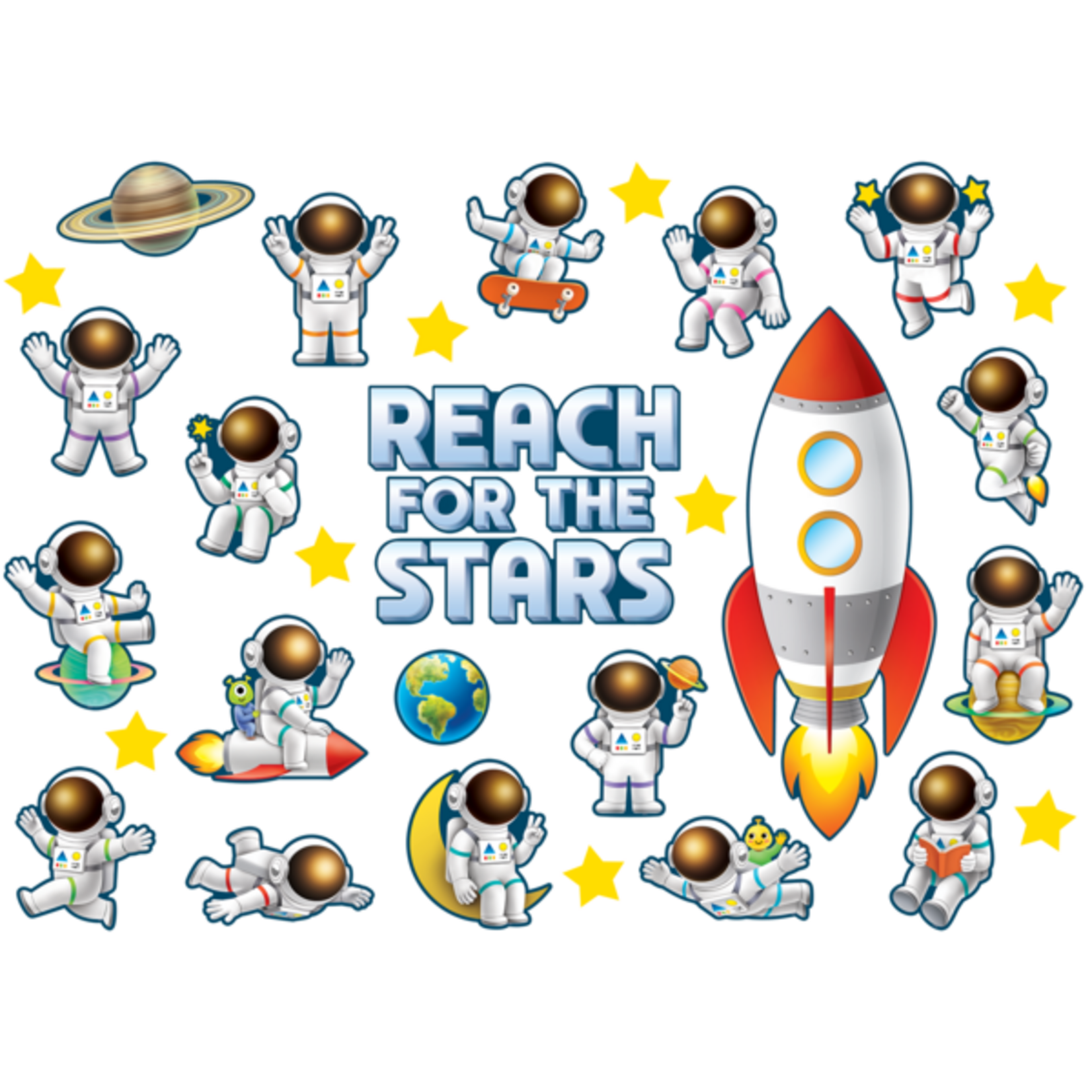 TEACHER CREATED RESOURCES Outer Space Crew Reach for the Stars Bulletin Board