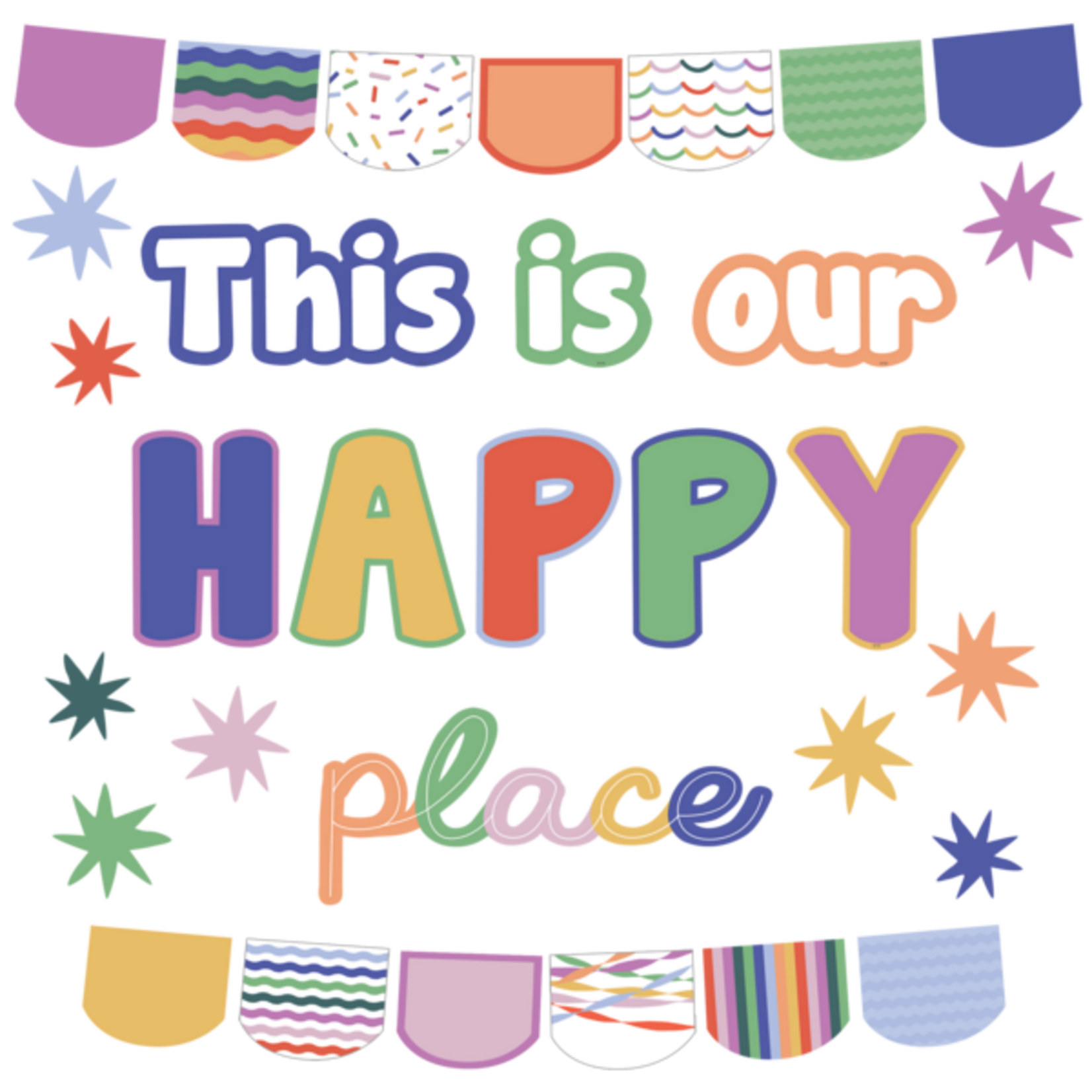 TEACHER CREATED RESOURCES Color Crush This Is Our Happy Place Mini Bulletin Board