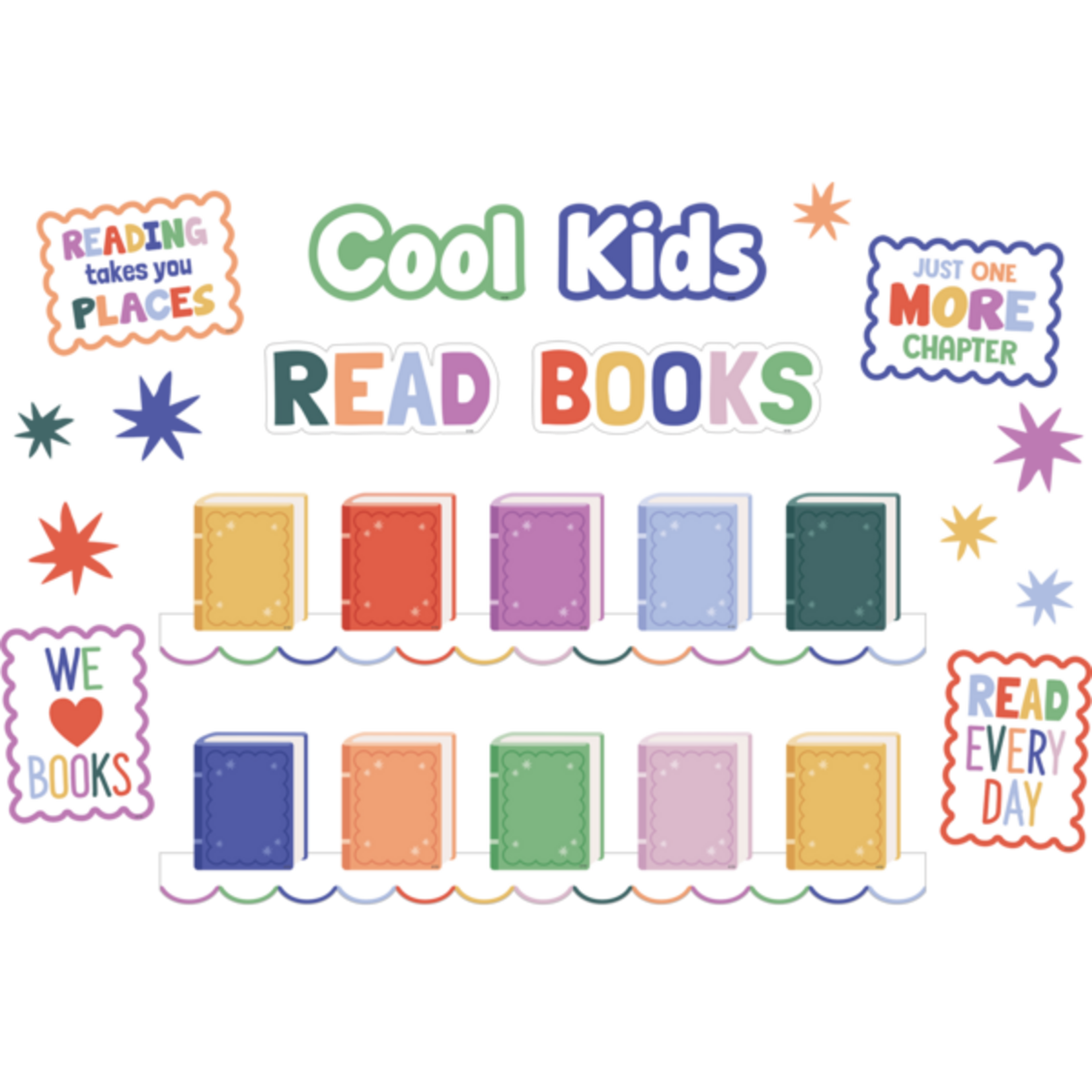 TEACHER CREATED RESOURCES Color Crush Cool Kids Read Books Mini Bulletin Board