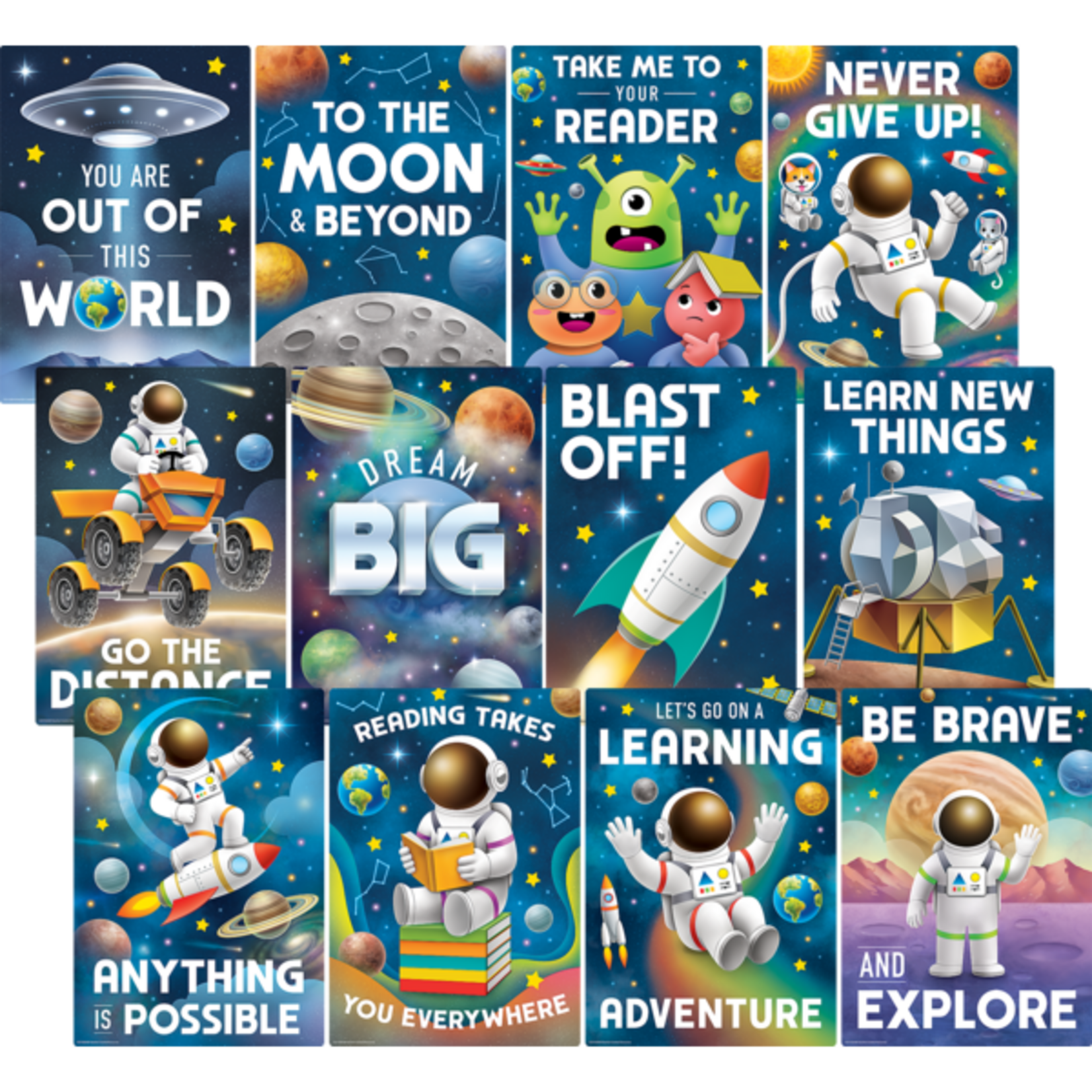 TEACHER CREATED RESOURCES Outer Space Crew Small Poster Pack