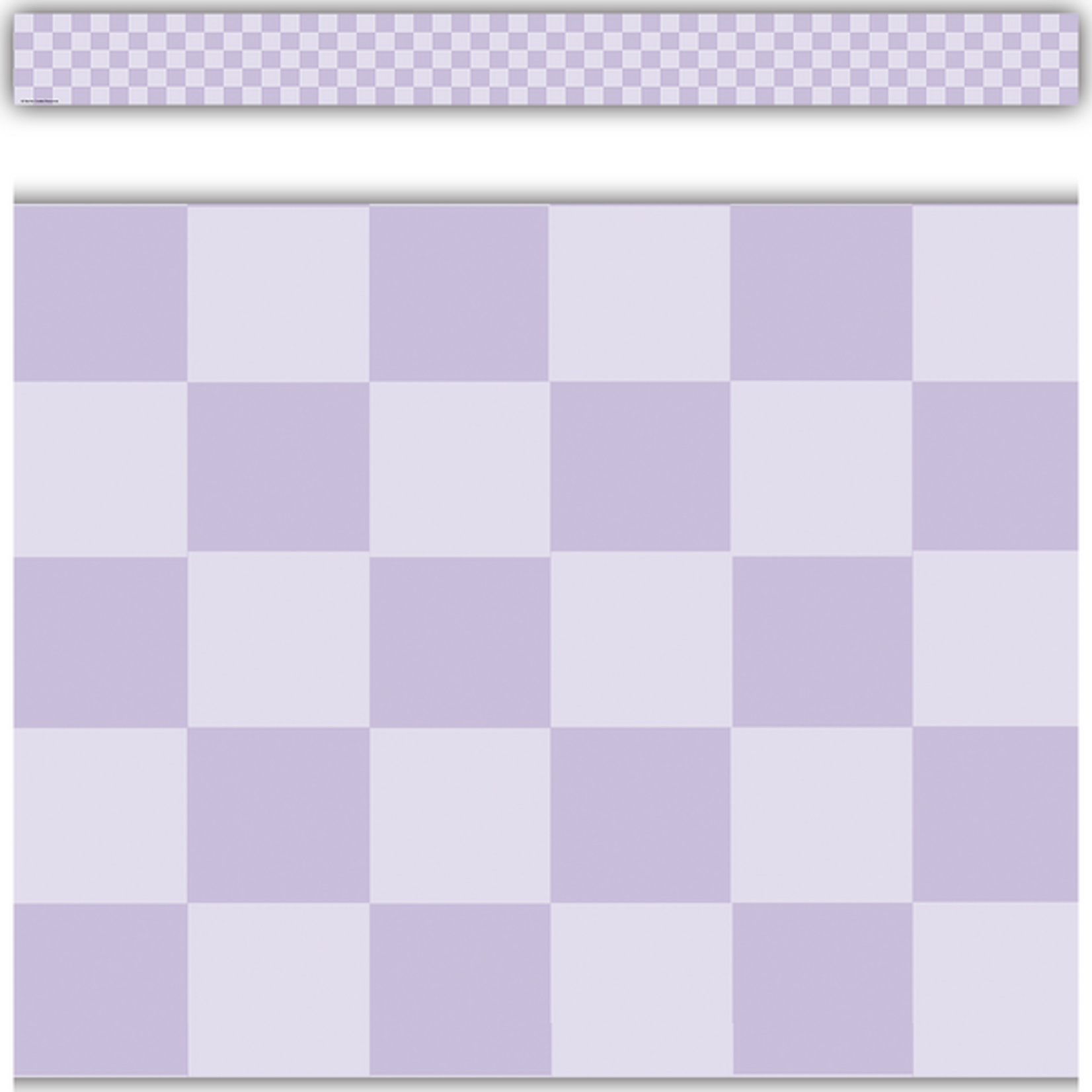 TEACHER CREATED RESOURCES Cool for School Purple Checkers Straight Border Trim