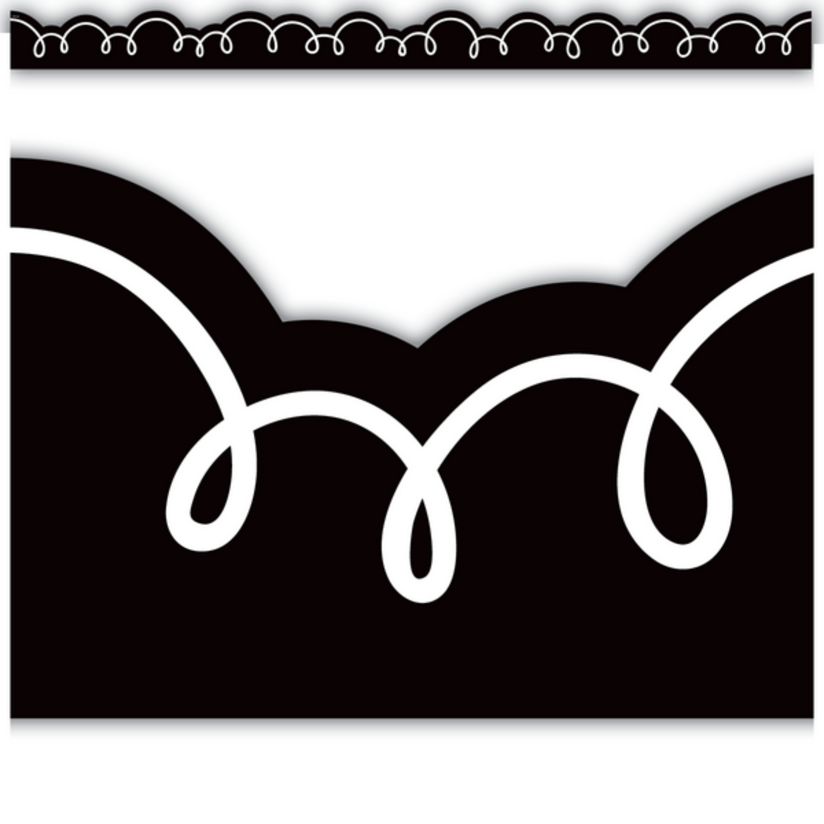 TEACHER CREATED RESOURCES Black with White Squiggles Magnetic Border
