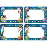 TEACHER CREATED RESOURCES Outer Space Crew Name Tags/Labels - Multi-Pack