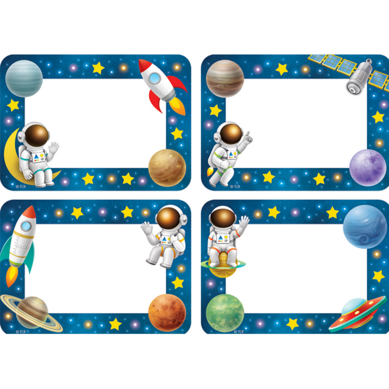 TEACHER CREATED RESOURCES Outer Space Crew Name Tags/Labels - Multi-Pack