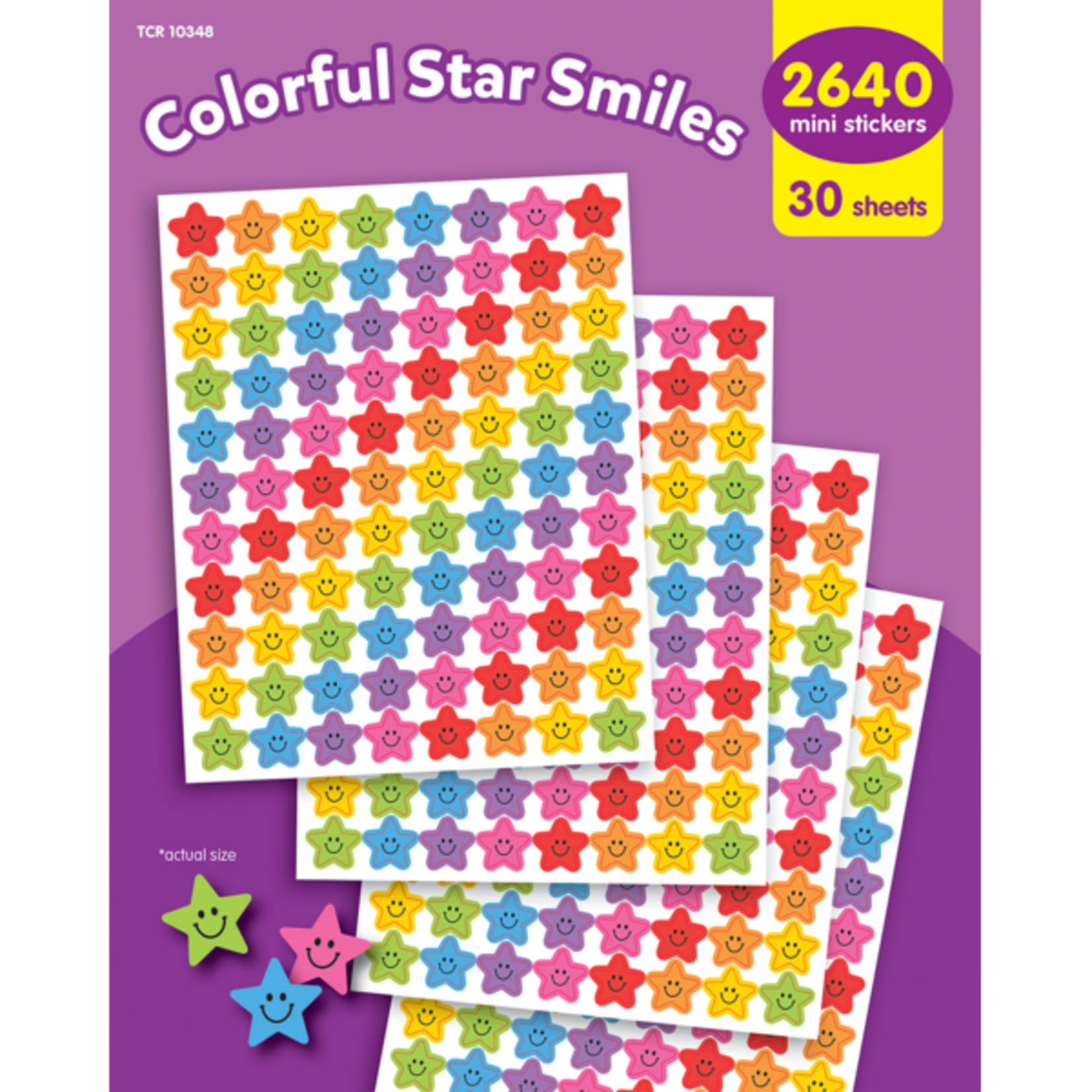 TEACHER CREATED RESOURCES Colorful Star Smiles Mini Stickers Value Pack