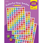 TEACHER CREATED RESOURCES Colorful Star Smiles Sparkle Mini Stickers Value Pack