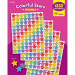 TEACHER CREATED RESOURCES Colorful Stars Sparkle Mini Stickers Value Pack