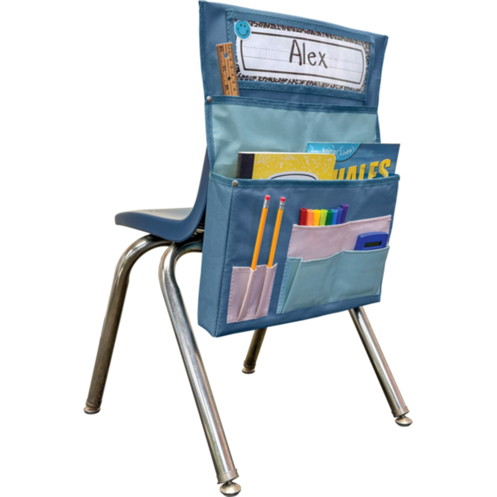 TEACHER CREATED RESOURCES Blue & Gray Chair Pocket - For Standard-Sized Chairs