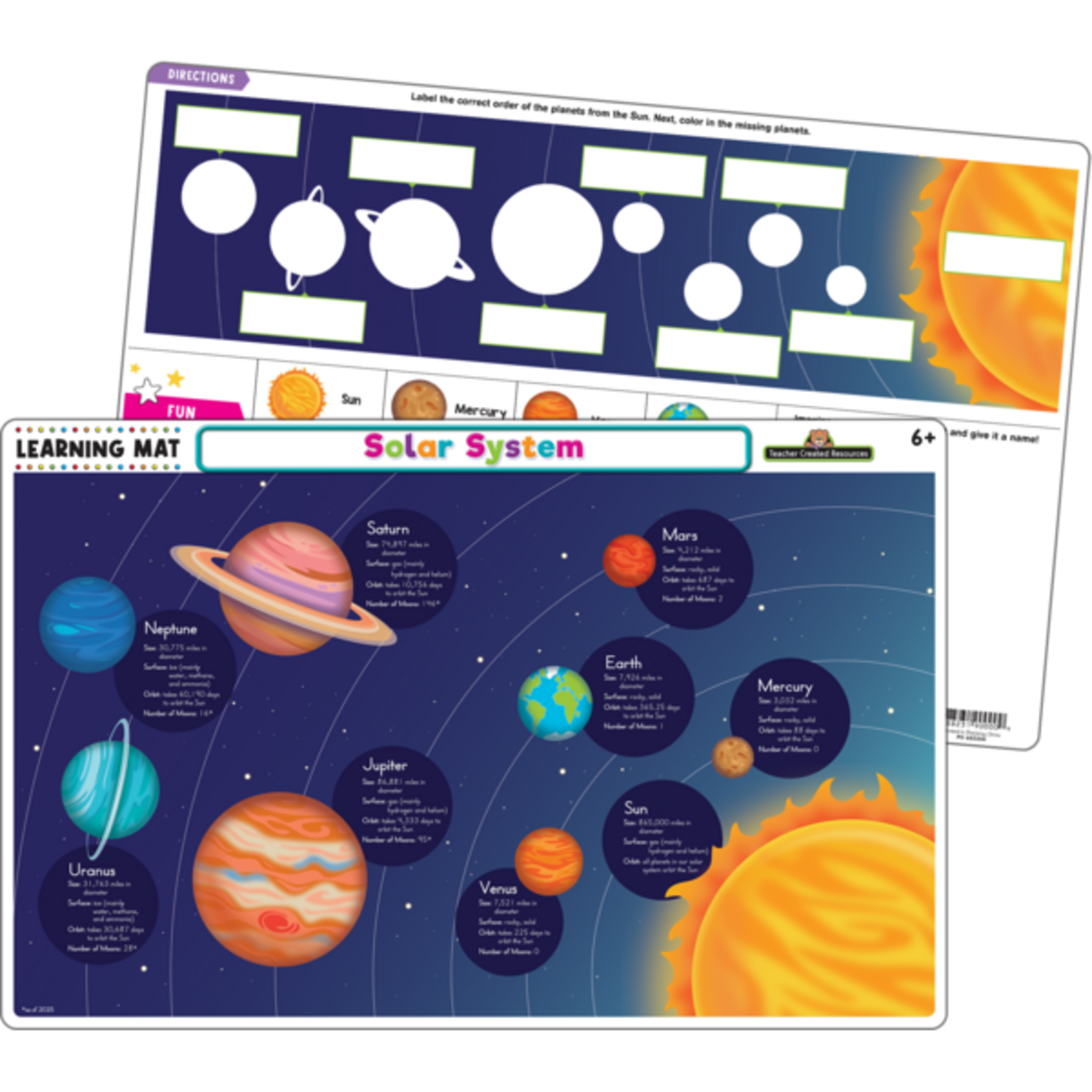 TEACHER CREATED RESOURCES Solar System Learning Mat