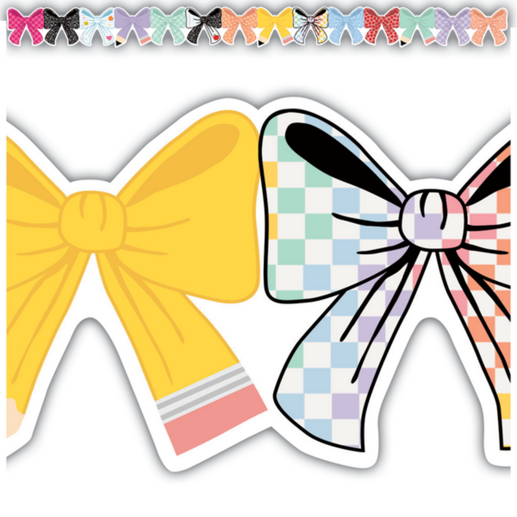 TEACHER CREATED RESOURCES Cool for School Bows Die-Cut Border Trim