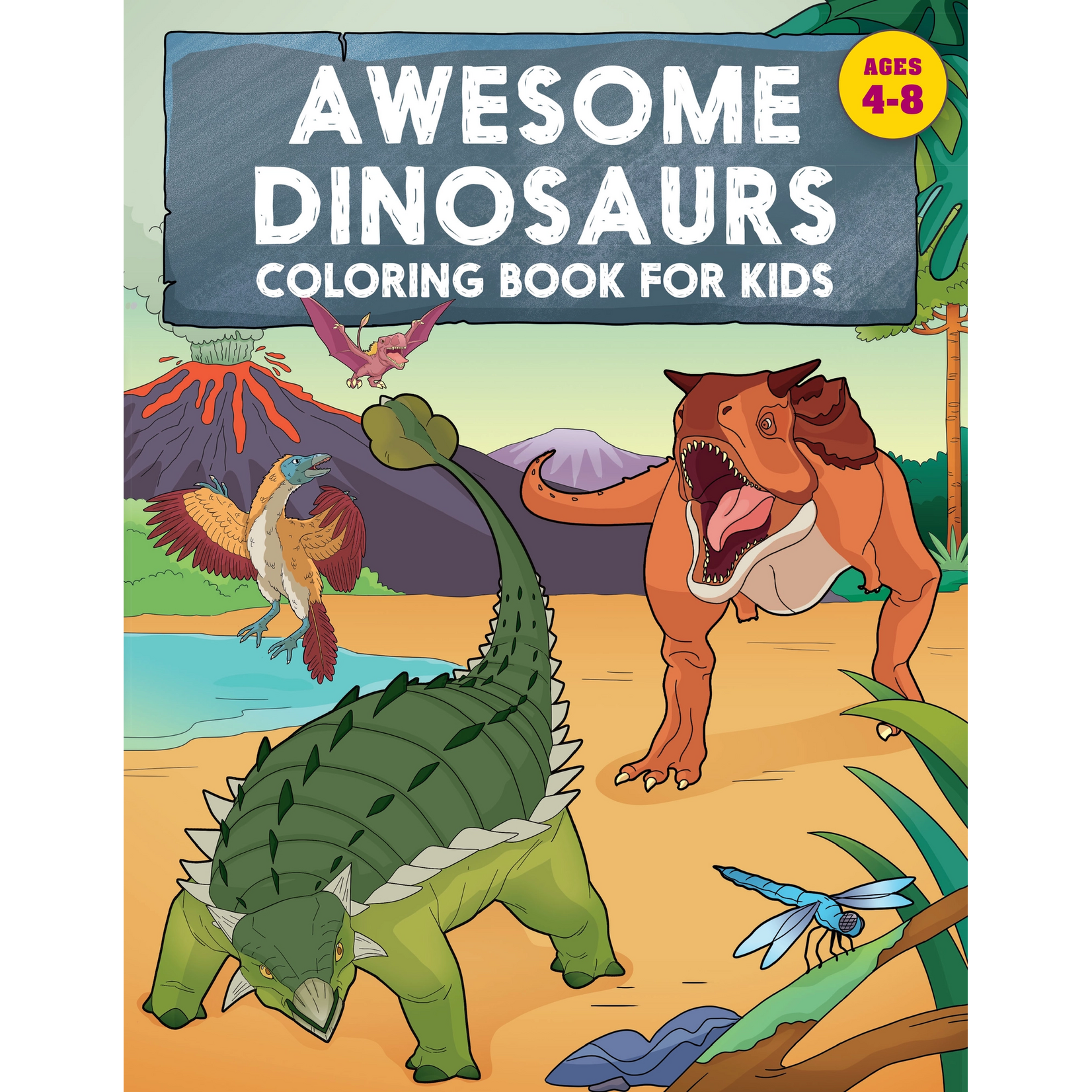 Awesome Dinosaurs Coloring Book For Kids