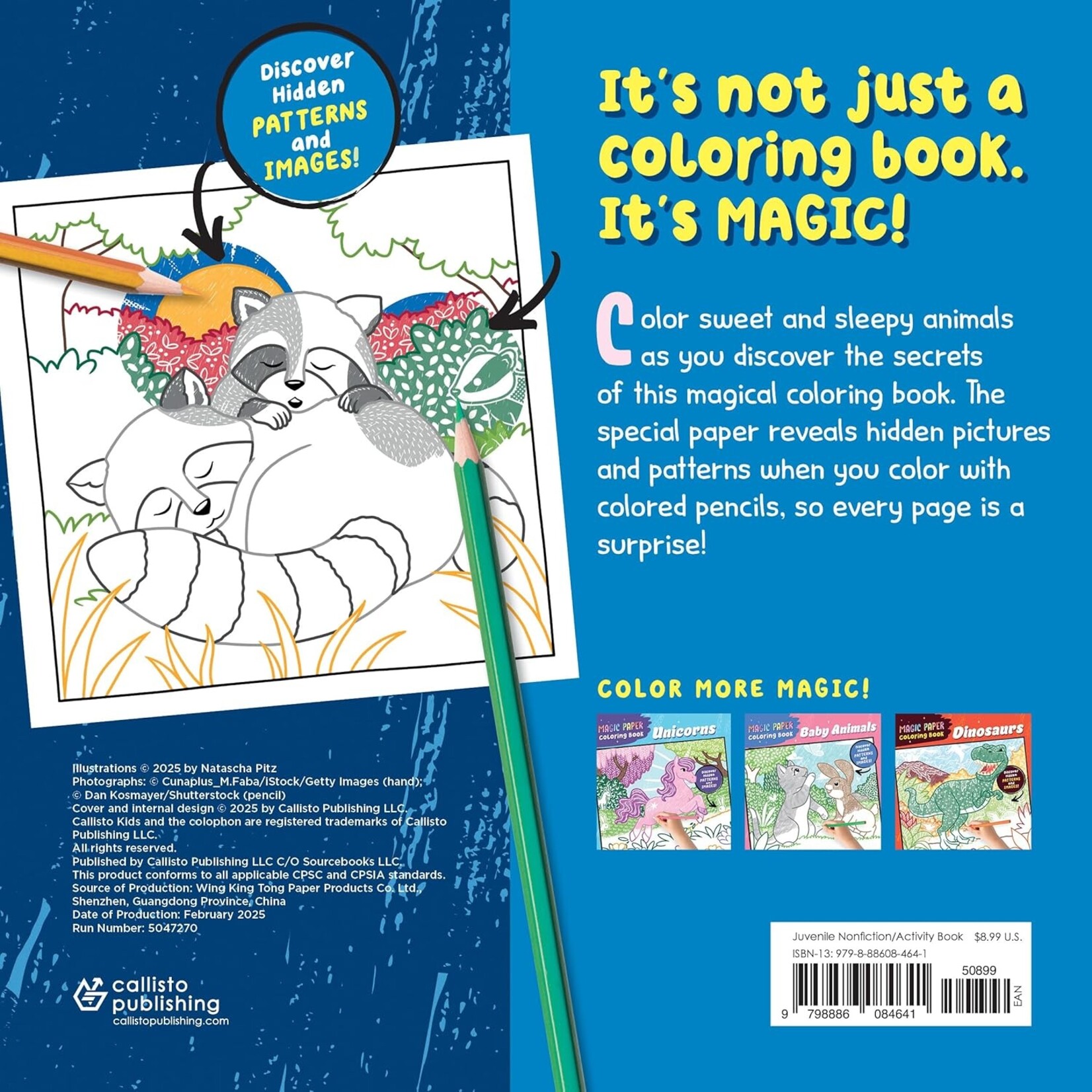 Magic Paper Coloring Book: Bedtime Animals