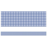 CARSON DELLOSA PUBLISHING CO Farmers Market Blue Gingham Straight Bulletin Board Borders