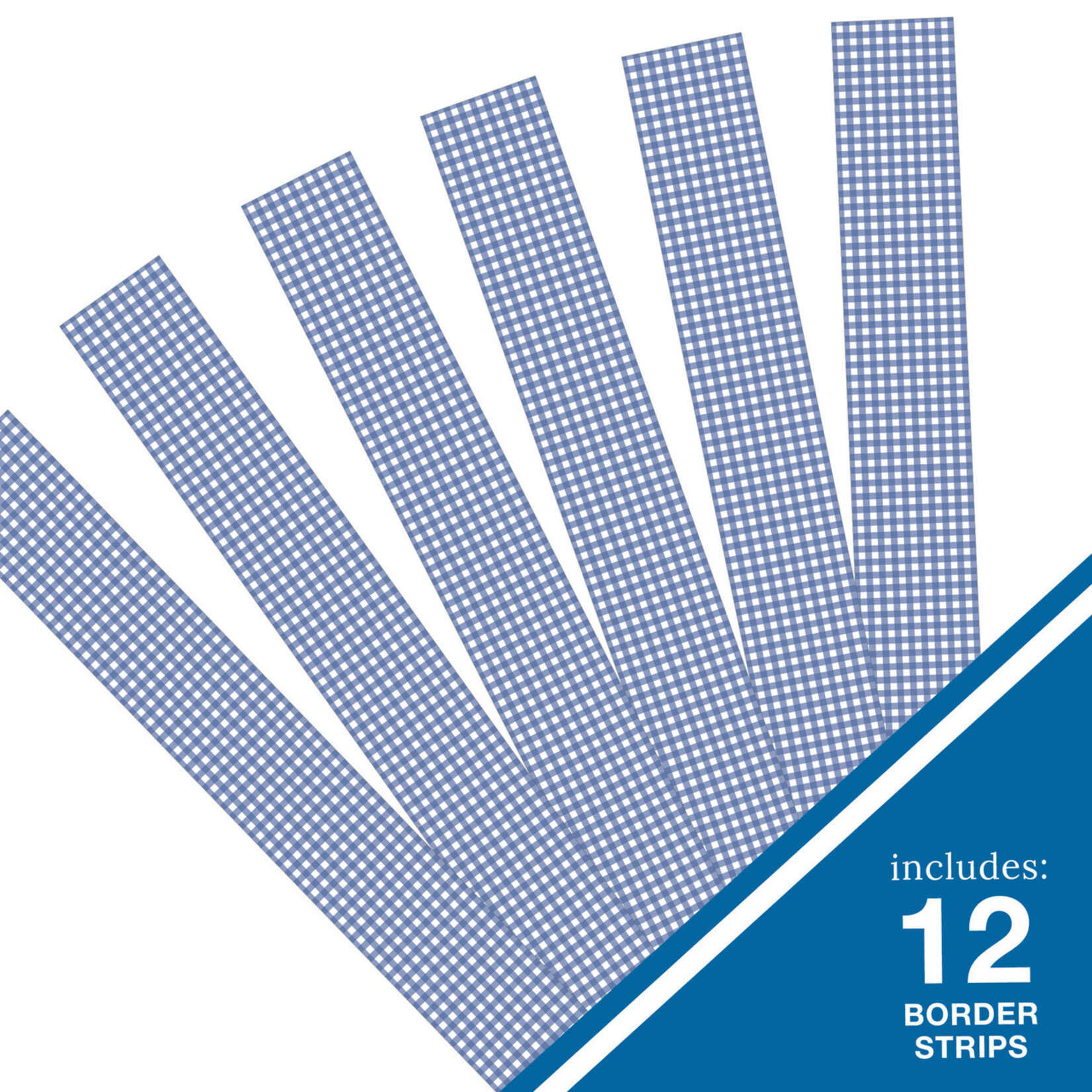 CARSON DELLOSA PUBLISHING CO Farmers Market Blue Gingham Straight Bulletin Board Borders