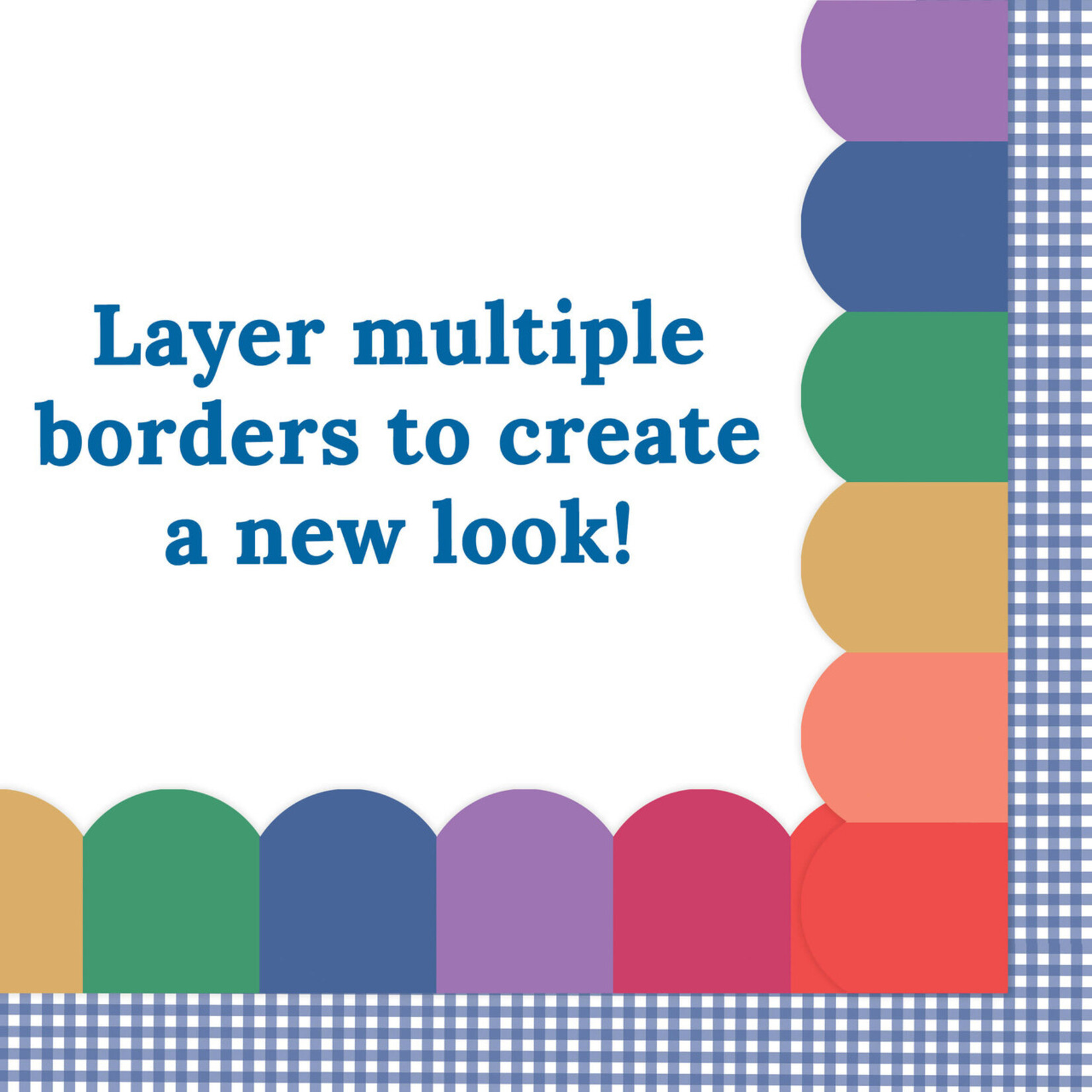 CARSON DELLOSA PUBLISHING CO Blue Gingham Straight Bulletin Board Borders