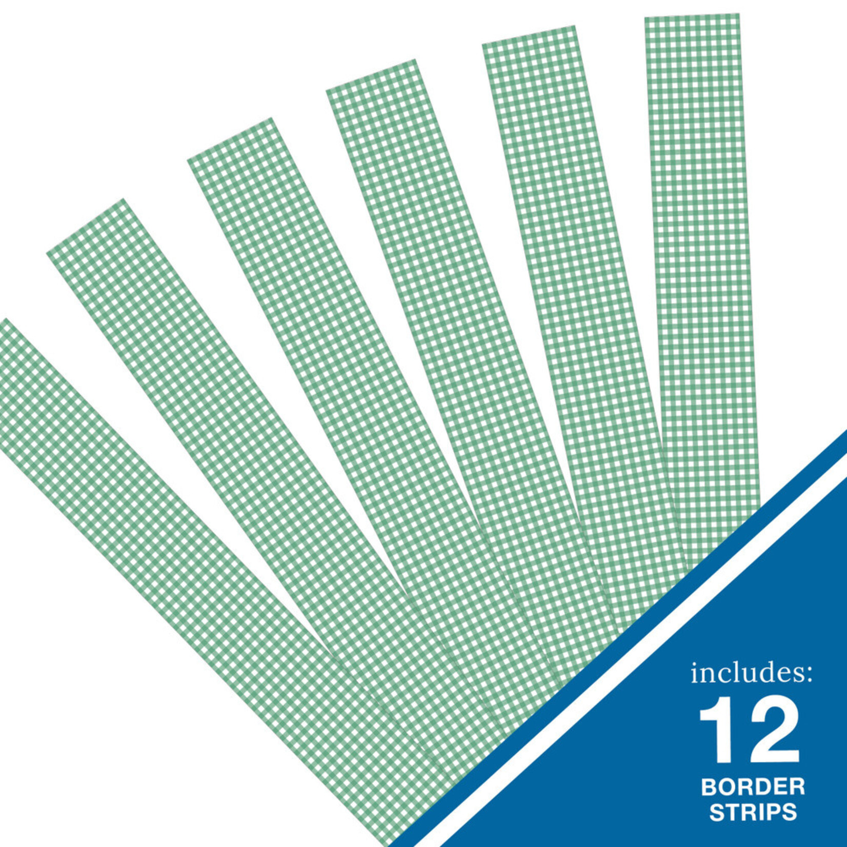 CARSON DELLOSA PUBLISHING CO Green Gingham Straight Bulletin Board Borders