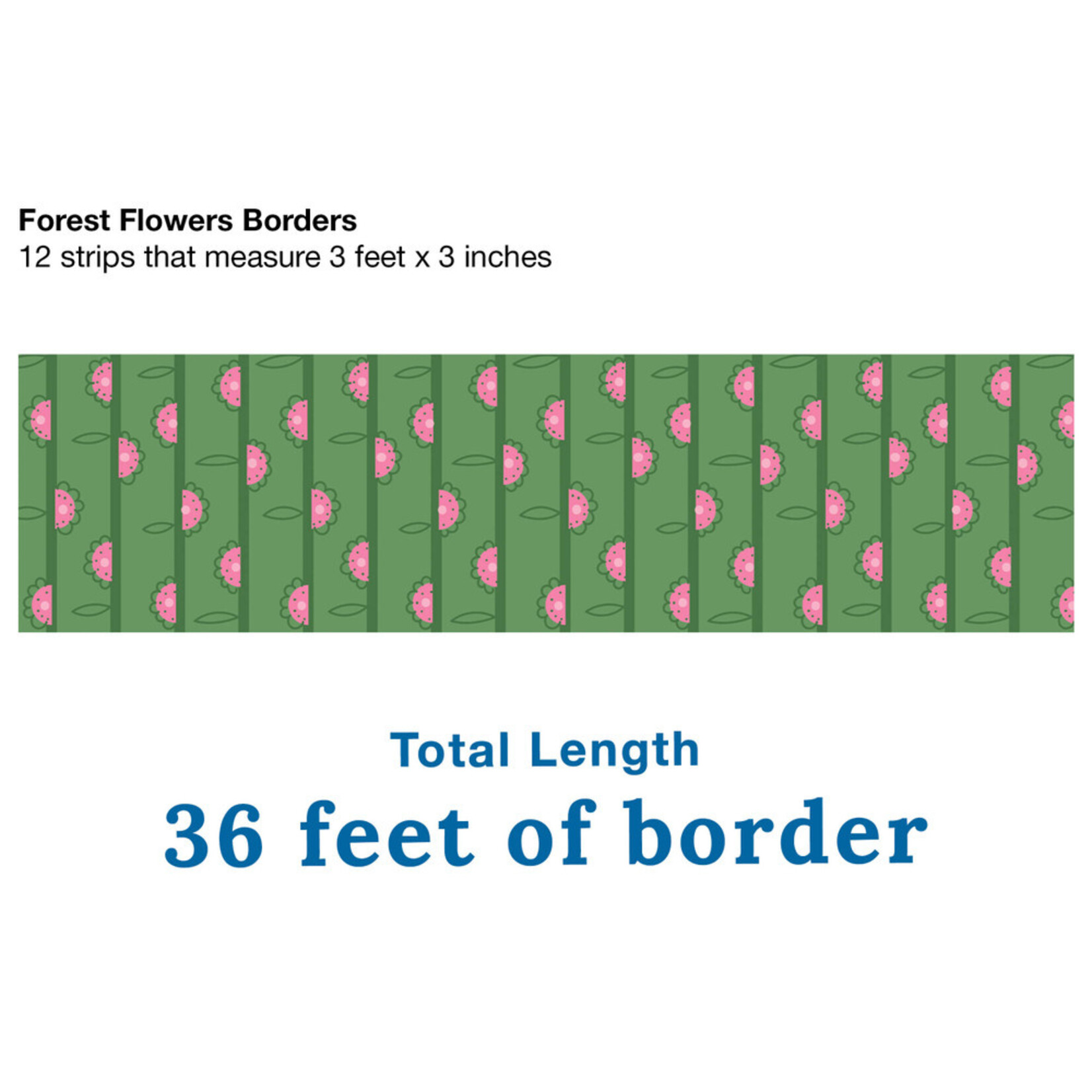 CARSON DELLOSA PUBLISHING CO Fairy Tale Forest: Forest Flowers Straight Bulletin Board Borders