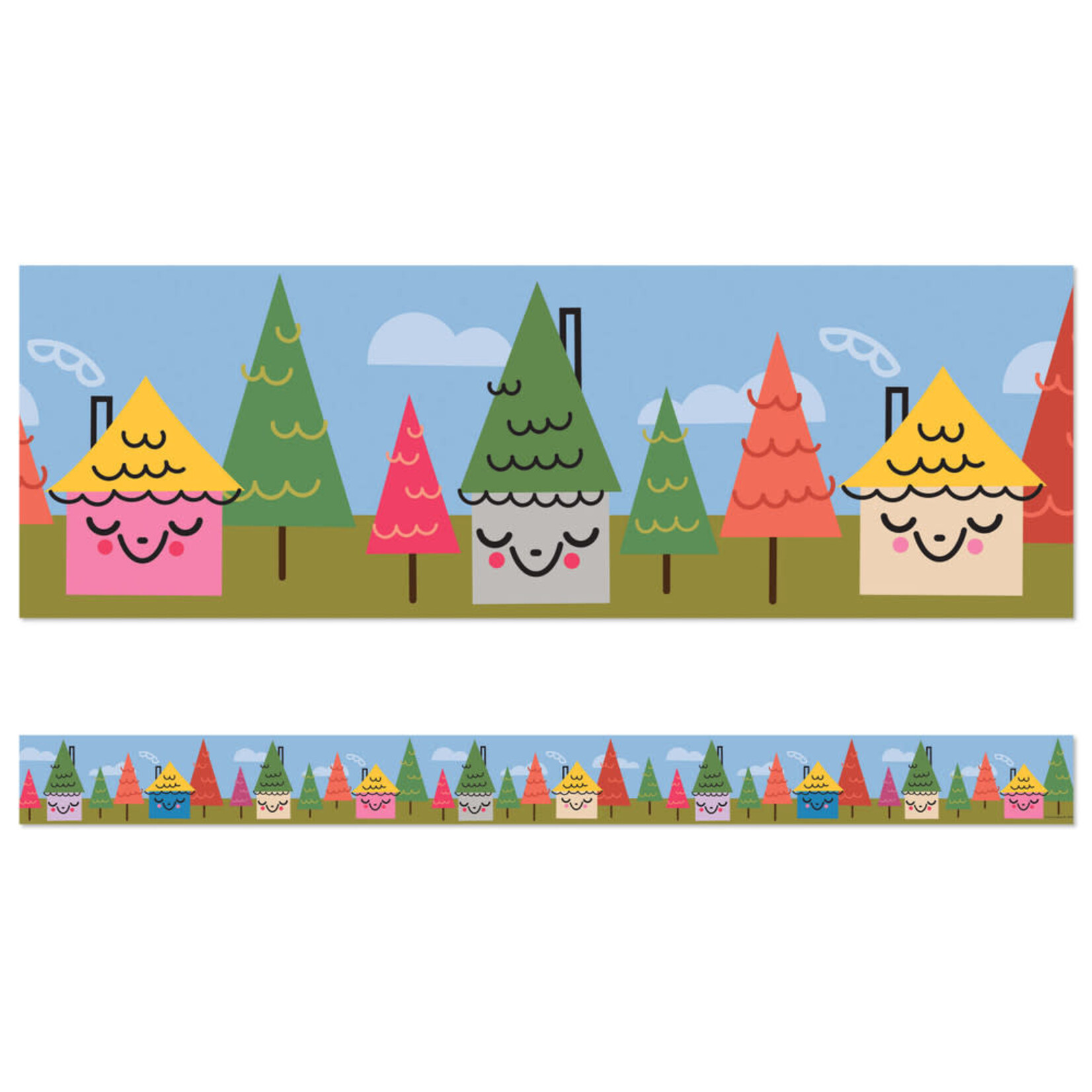 CARSON DELLOSA PUBLISHING CO Forest Village Straight Bulletin Board Borders