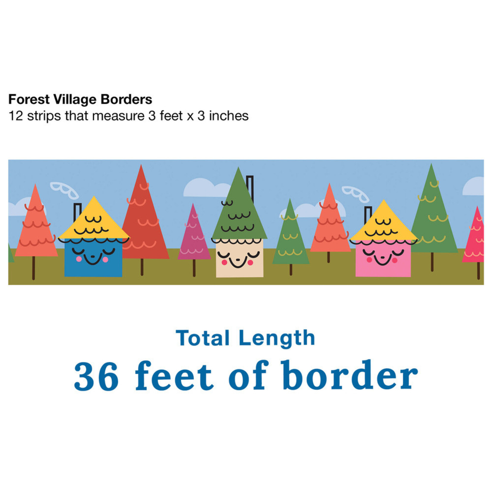 CARSON DELLOSA PUBLISHING CO Fairy Tale Forest: Forest Village Straight Bulletin Board Borders