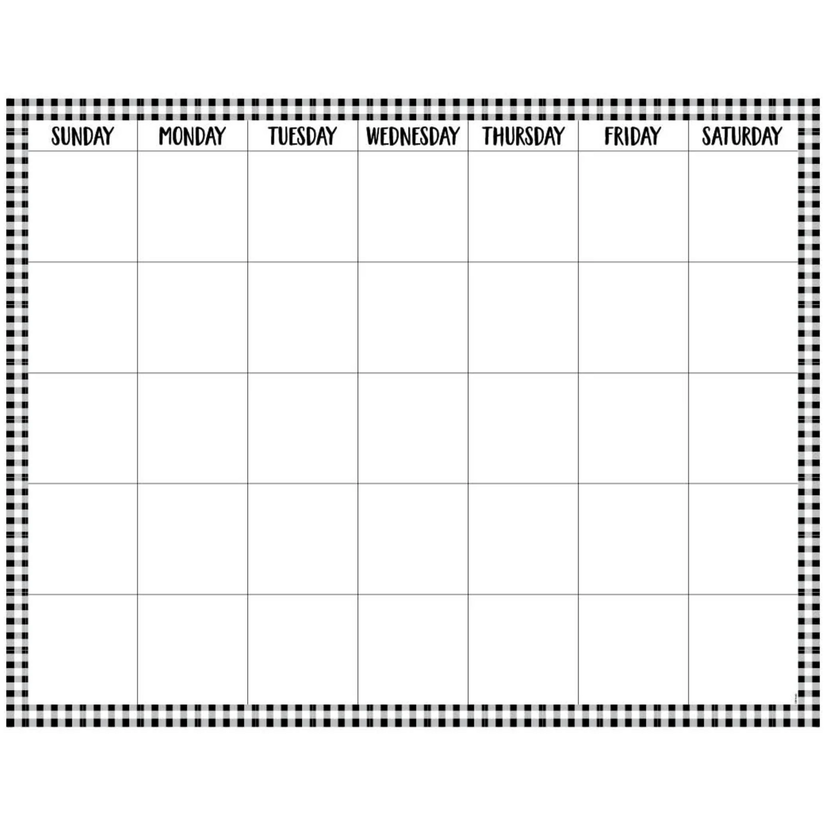 CREATIVE TEACHING PRESS Buffalo Check Calendar Chart