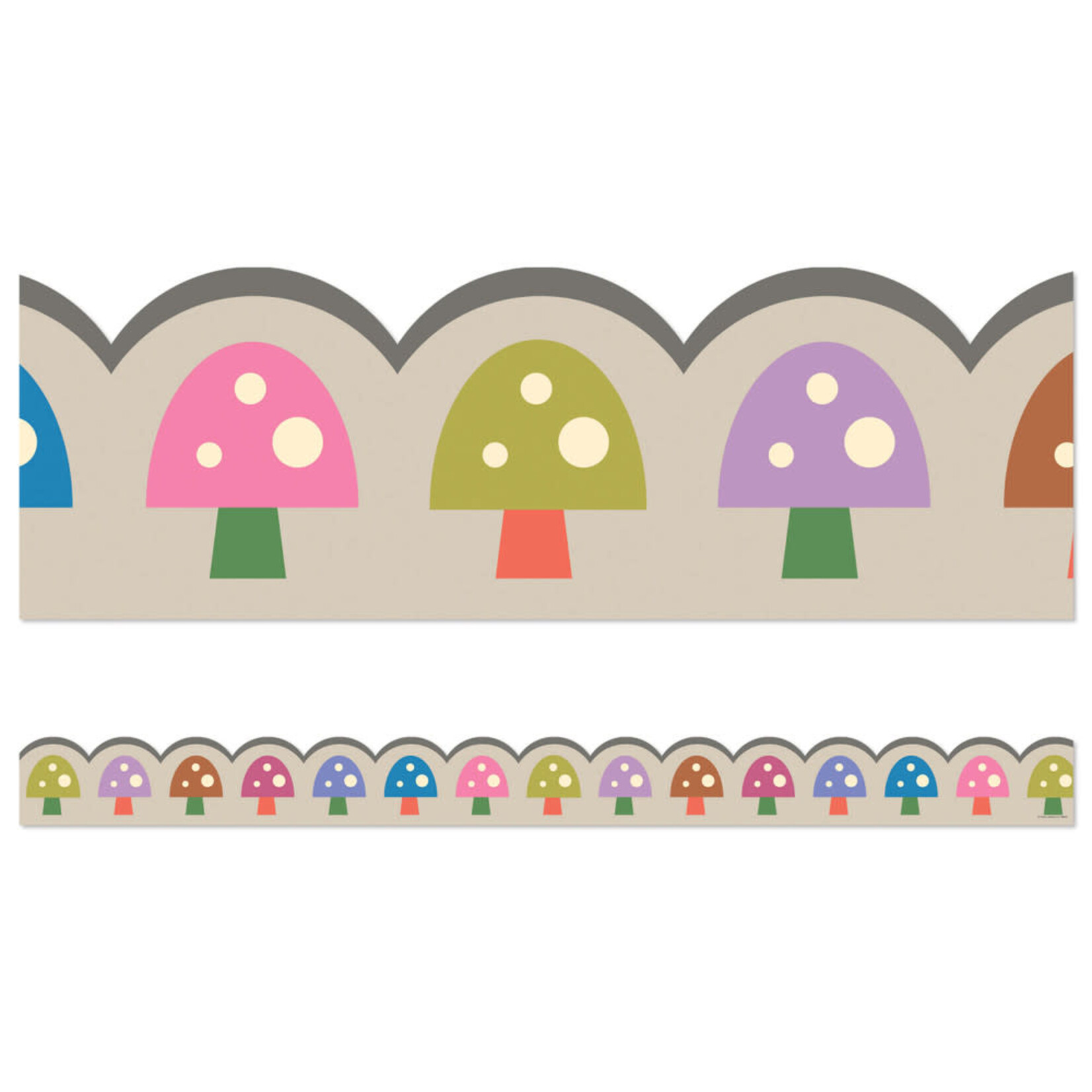 CARSON DELLOSA PUBLISHING CO Fairy Tale Forest: Mushrooms Scalloped Bulletin Board Borders