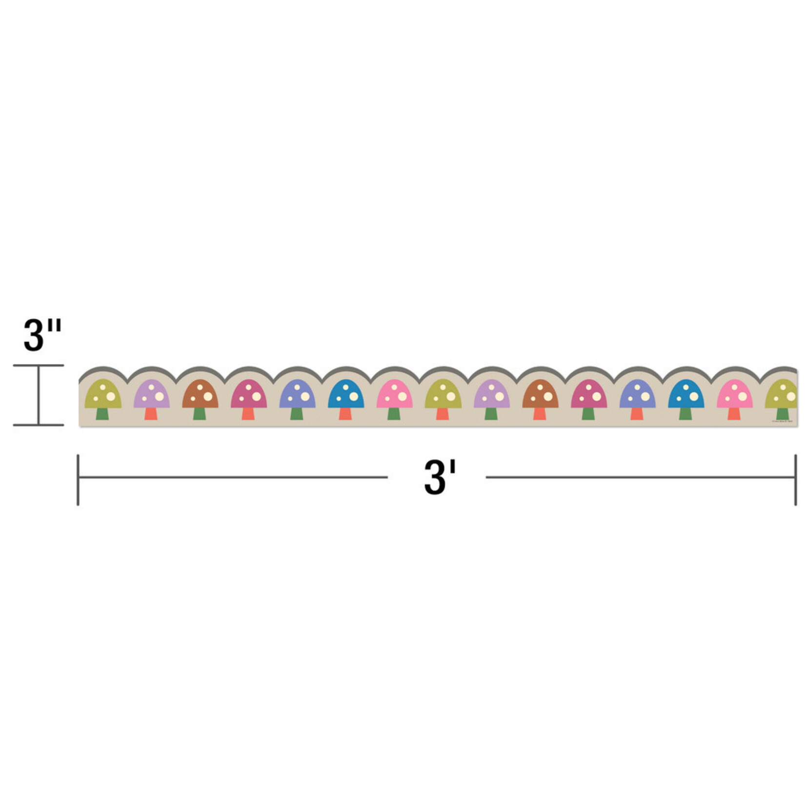 CARSON DELLOSA PUBLISHING CO Fairy Tale Forest: Mushrooms Scalloped Bulletin Board Borders
