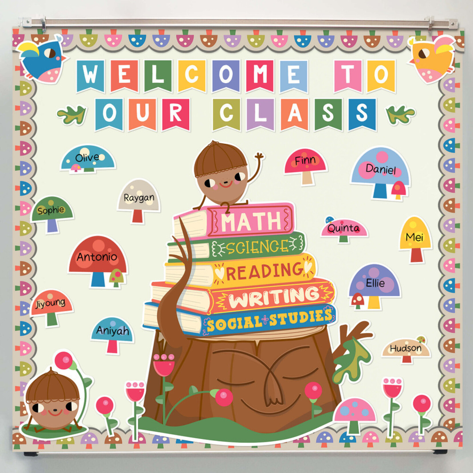 CARSON DELLOSA PUBLISHING CO Fairy Tale Forest: Mushrooms Scalloped Bulletin Board Borders