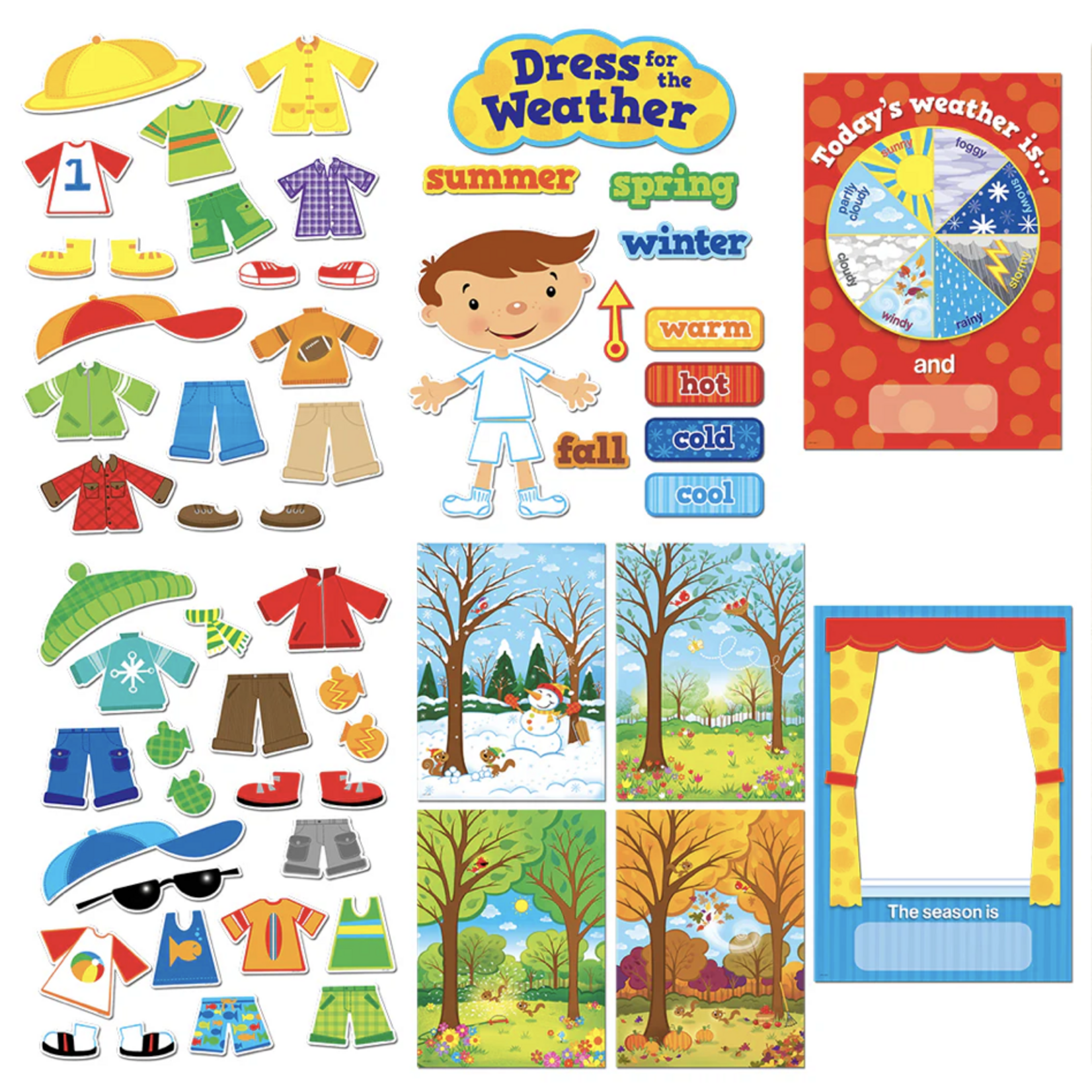 CREATIVE TEACHING PRESS Dress for the Weather Bulletin Board Set