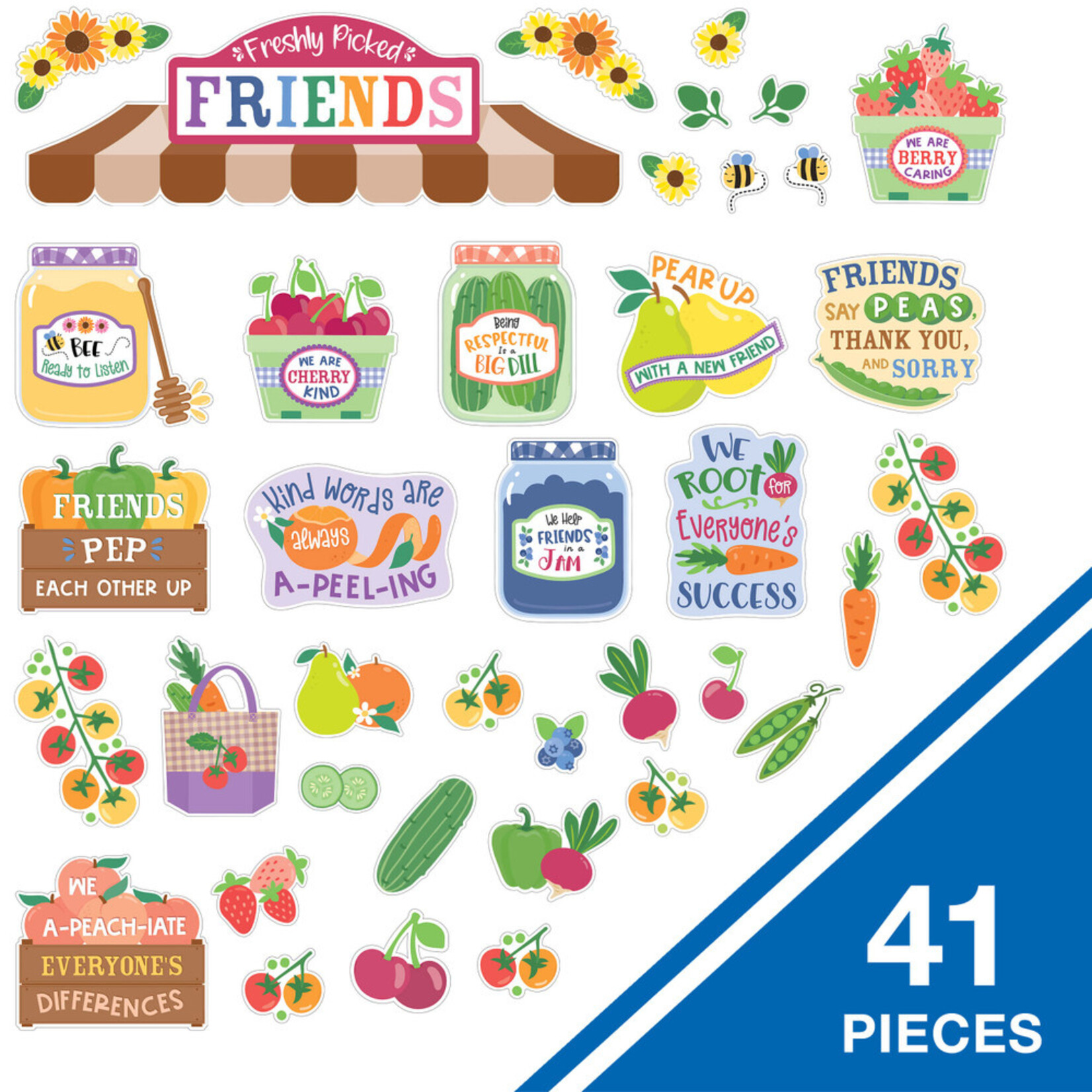 CARSON DELLOSA PUBLISHING CO Freshly Picked Friends Bulletin Board Set