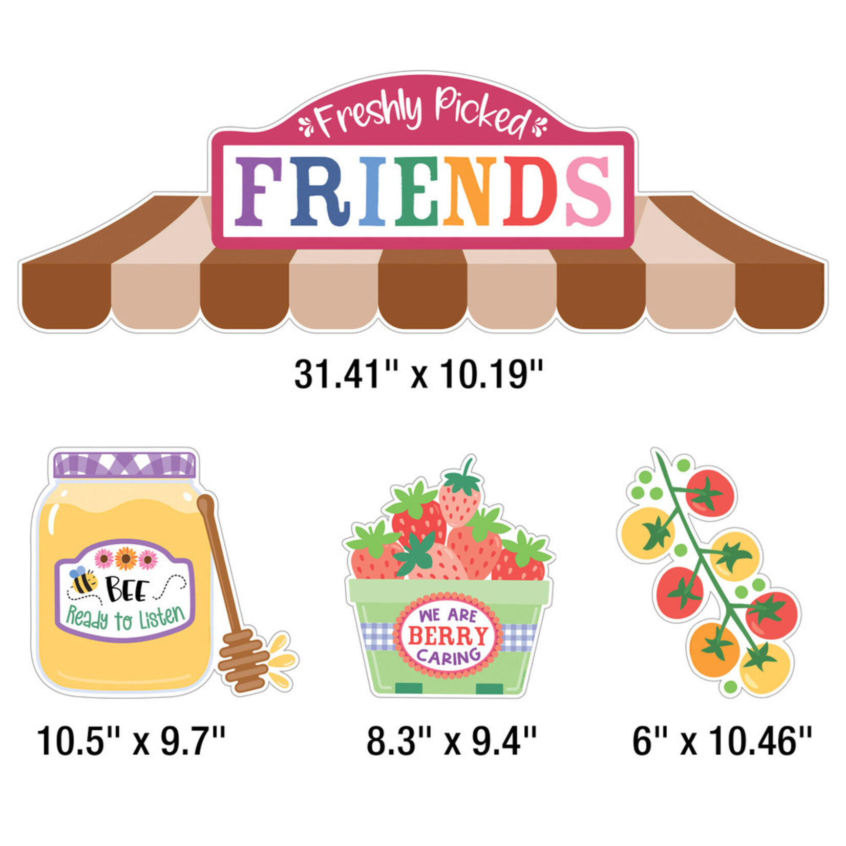 CARSON DELLOSA PUBLISHING CO Freshly Picked Friends Bulletin Board Set