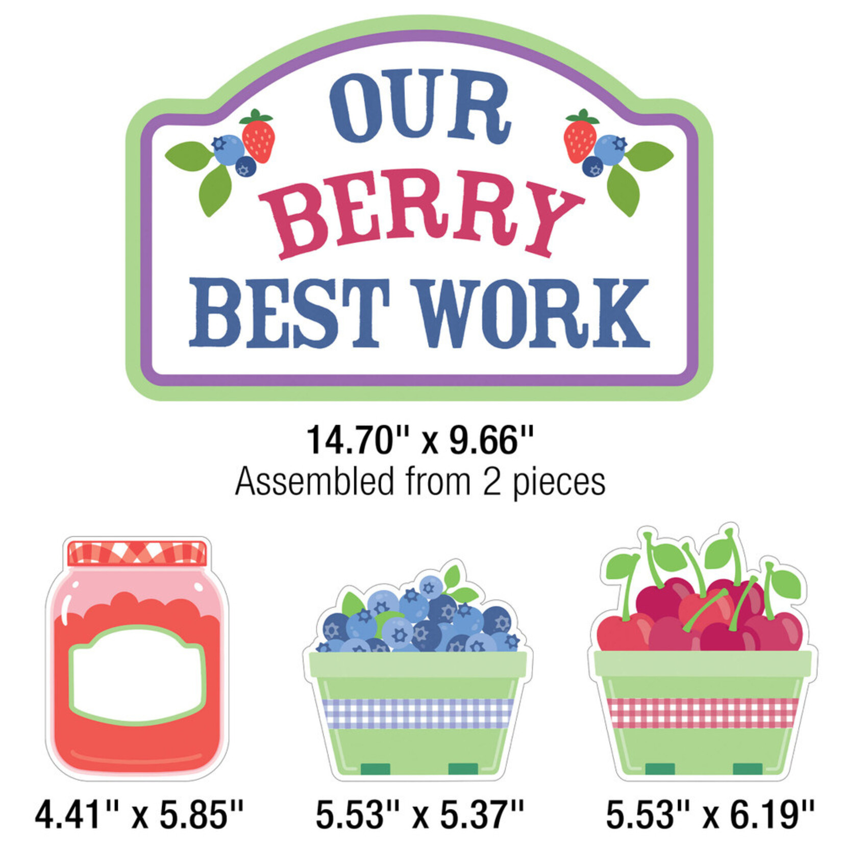 CARSON DELLOSA PUBLISHING CO Farmers Market Our Berry Best Work Bulletin Board Set