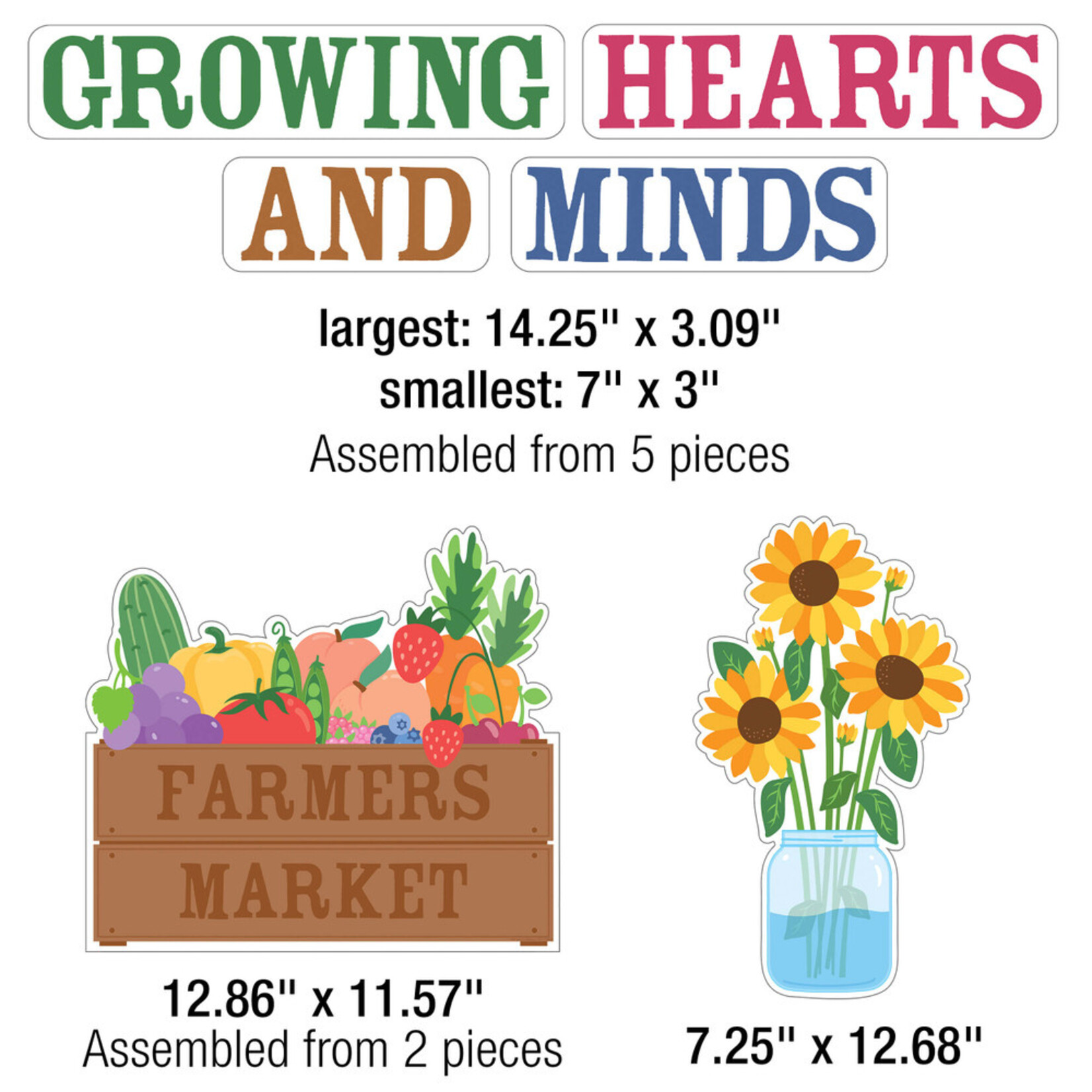 CARSON DELLOSA PUBLISHING CO Farmers Market Growing Hearts Growing Minds Bulletin Board Set