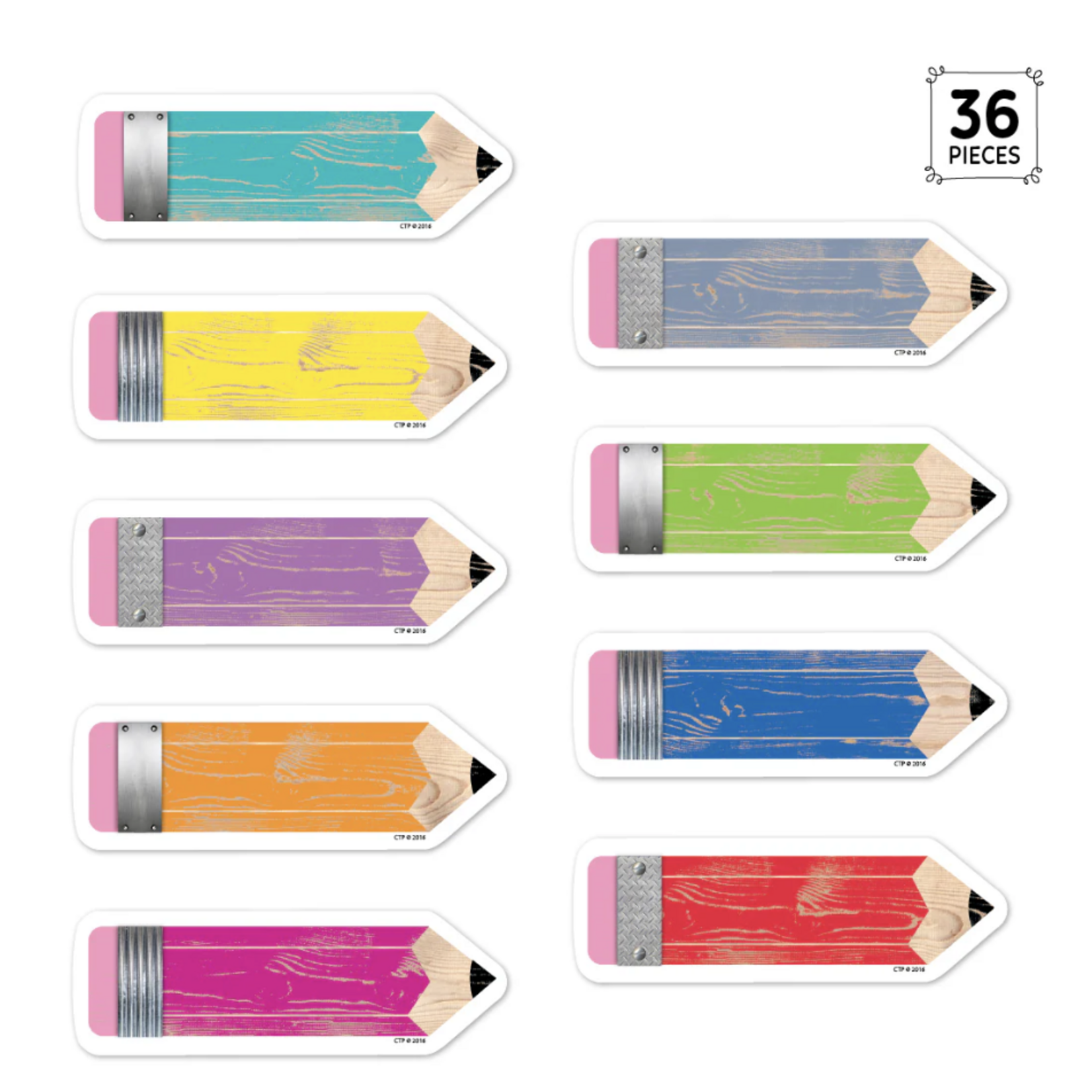 CREATIVE TEACHING PRESS Upcycle Style Pencils 6" Designer Cut-Outs