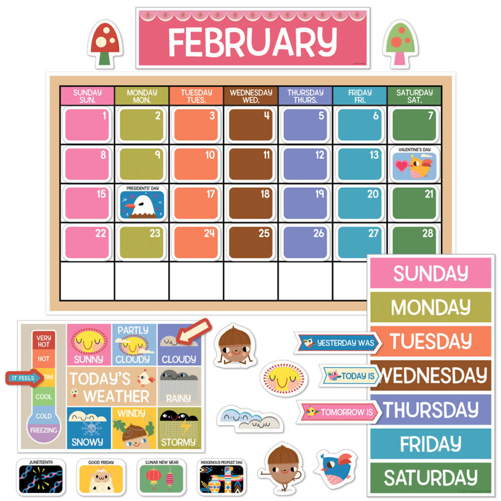 CARSON DELLOSA PUBLISHING CO Fairy Tale Forest Calendar Bulletin Board Set