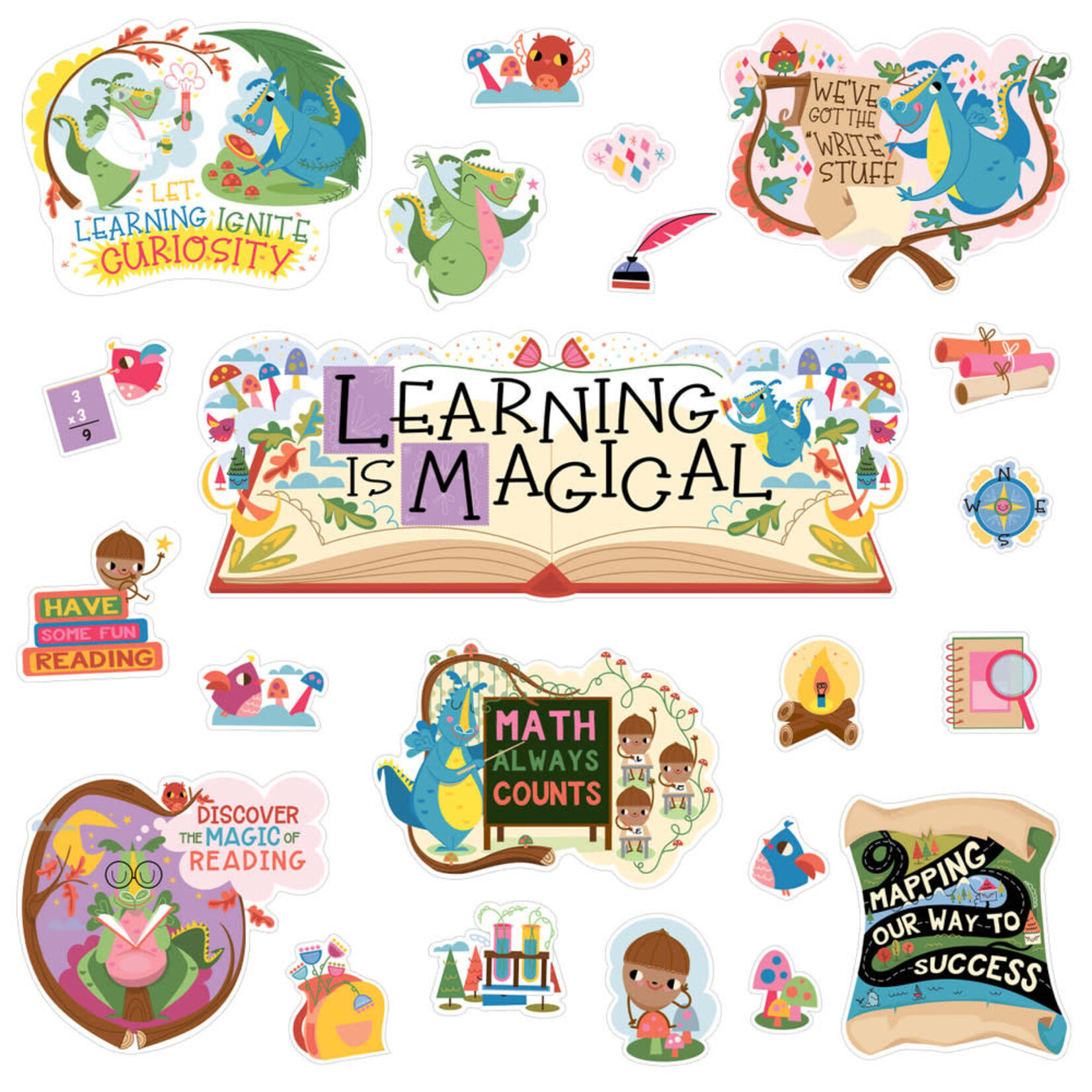 CARSON DELLOSA PUBLISHING CO Fairy Tale Forest: Learning Is Magical Bulletin Board Set