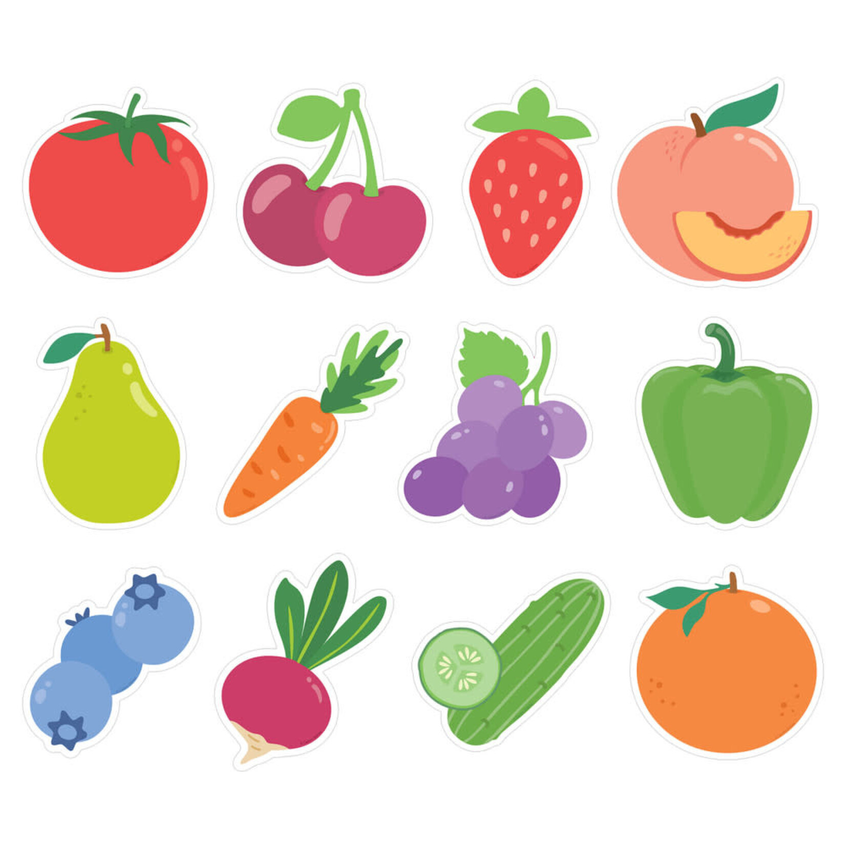 CARSON DELLOSA PUBLISHING CO Farmers Market Fruits and Veggies Cutouts