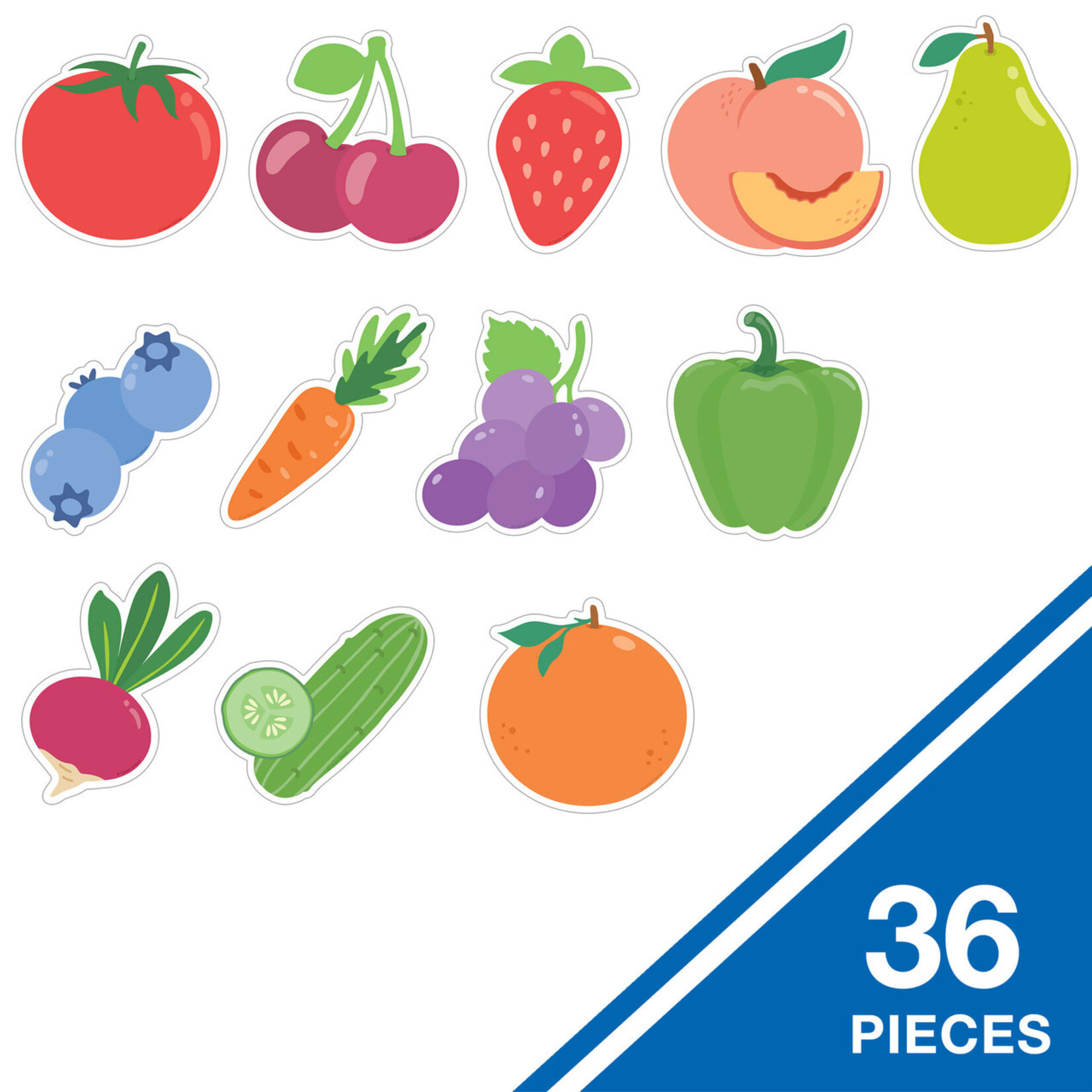 CARSON DELLOSA PUBLISHING CO Fruits and Veggies Cutouts