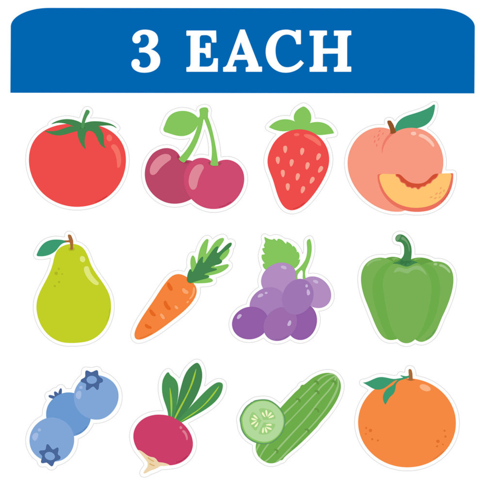 CARSON DELLOSA PUBLISHING CO Farmers Market Fruits and Veggies Cutouts
