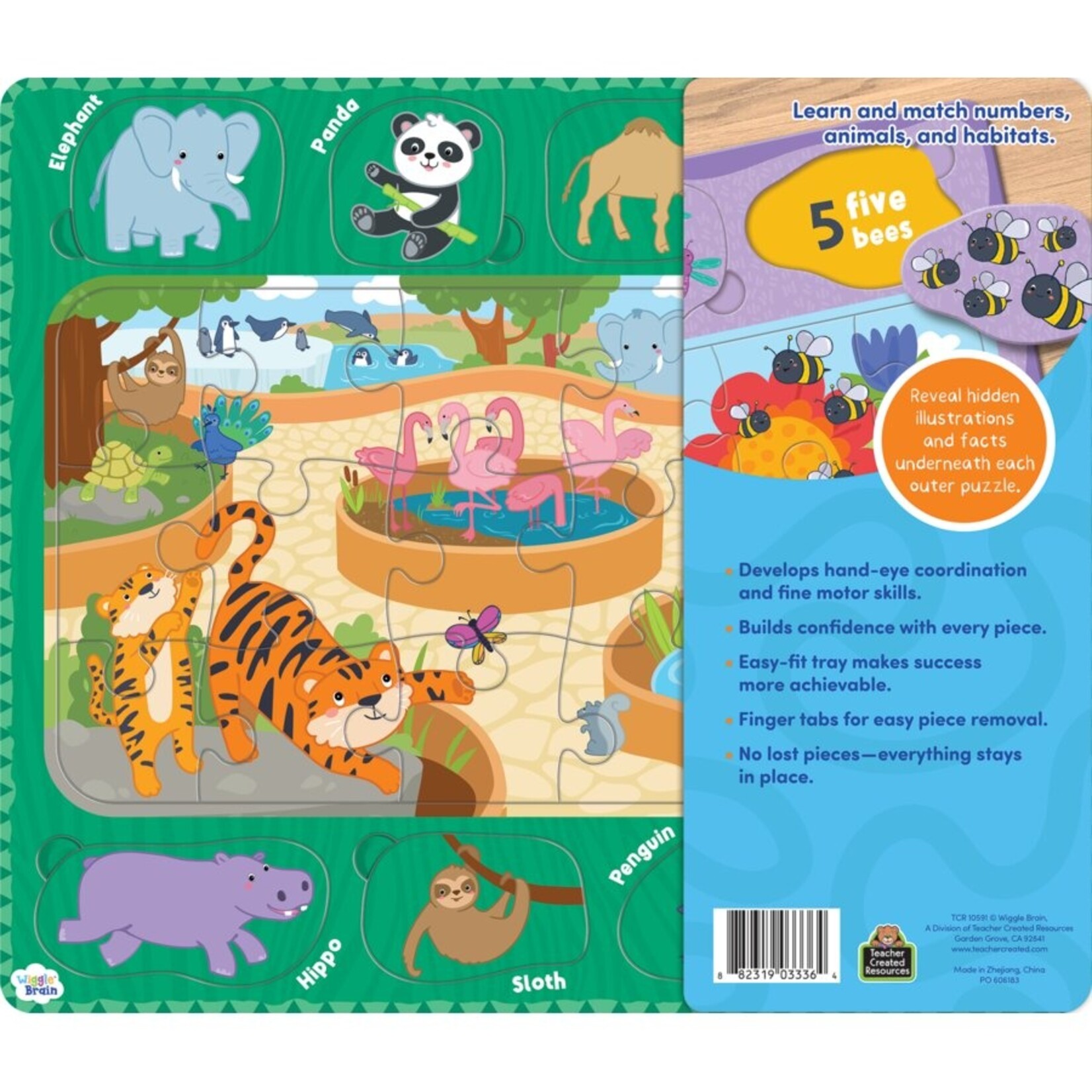 TEACHER CREATED RESOURCES Wiggle Brain Tray Puzzles - Animals at Play