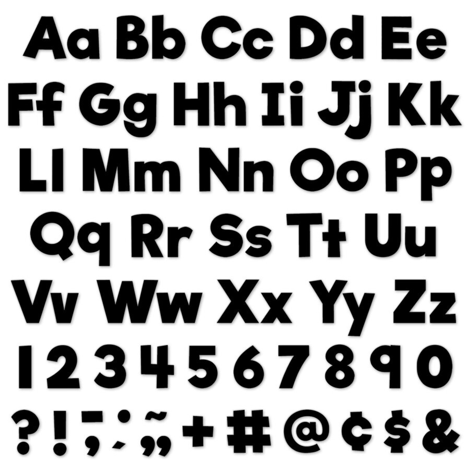 TEACHER CREATED RESOURCES Black 4" Everyday Letters Combo Pack