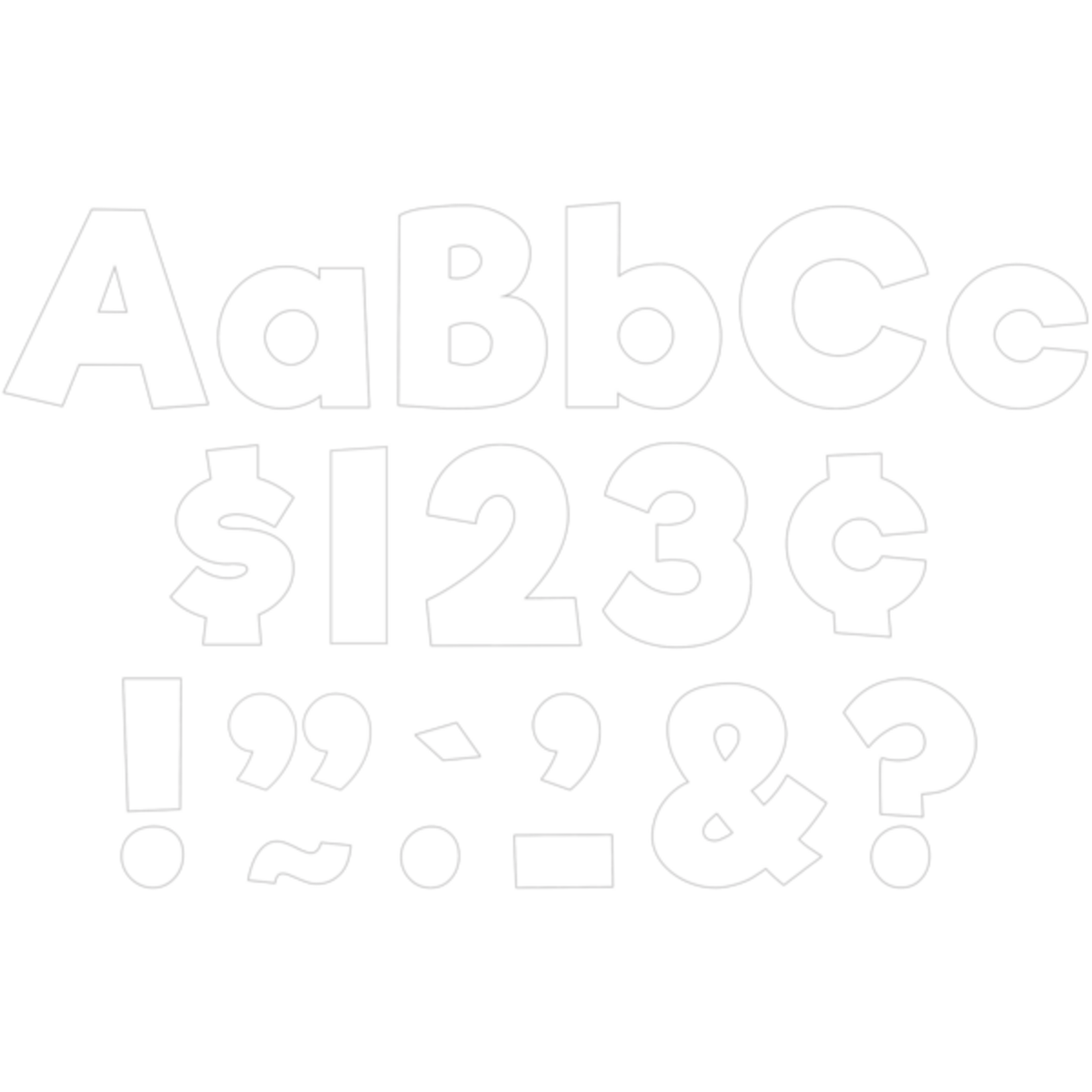 TEACHER CREATED RESOURCES White 4" Everyday Letters Combo Pack
