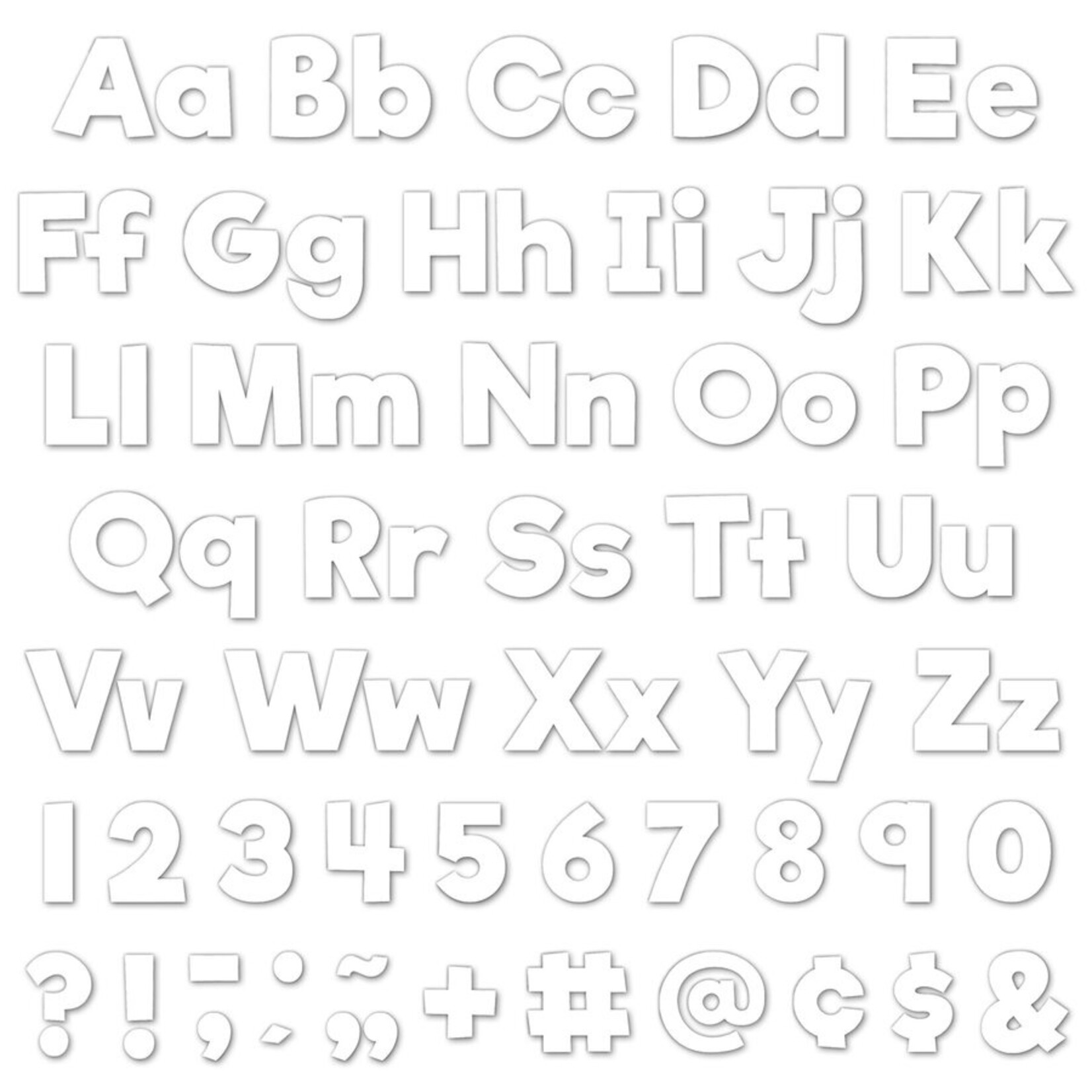 TEACHER CREATED RESOURCES White 4" Everyday Letters Combo Pack