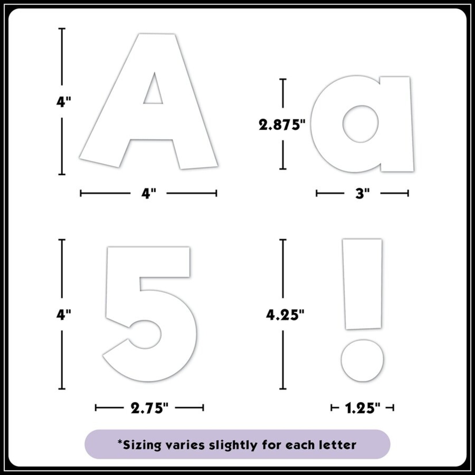 TEACHER CREATED RESOURCES White 4" Everyday Letters Combo Pack