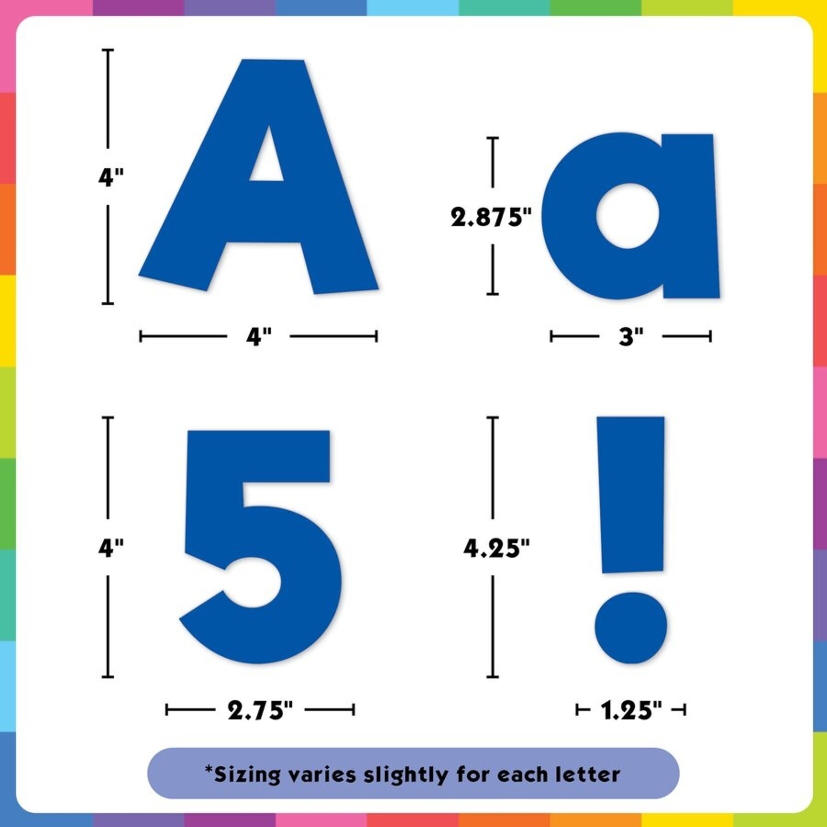 TEACHER CREATED RESOURCES Blue 4" Everyday Letters Combo Pack