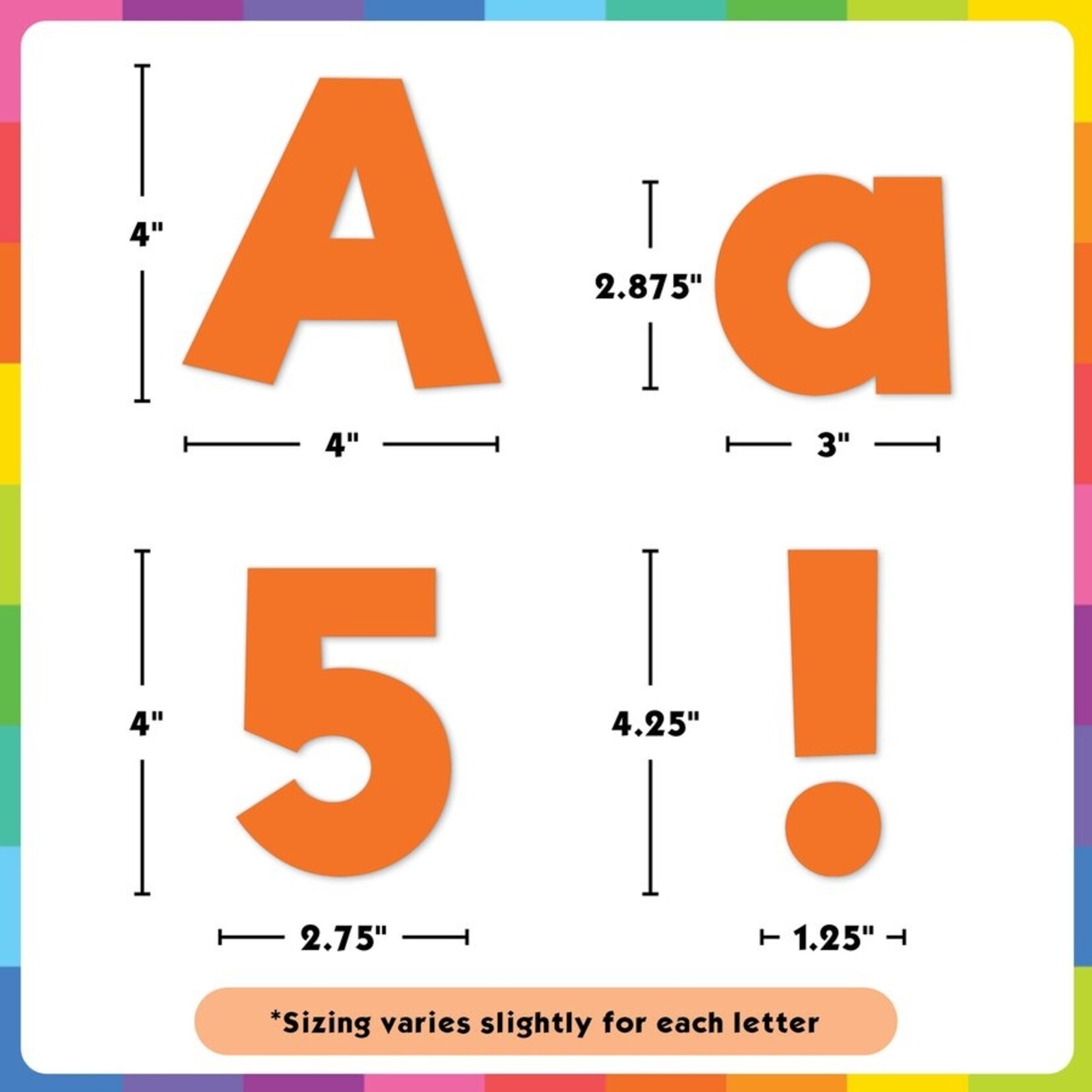 TEACHER CREATED RESOURCES Orange 4" Everyday Letters Combo Pack