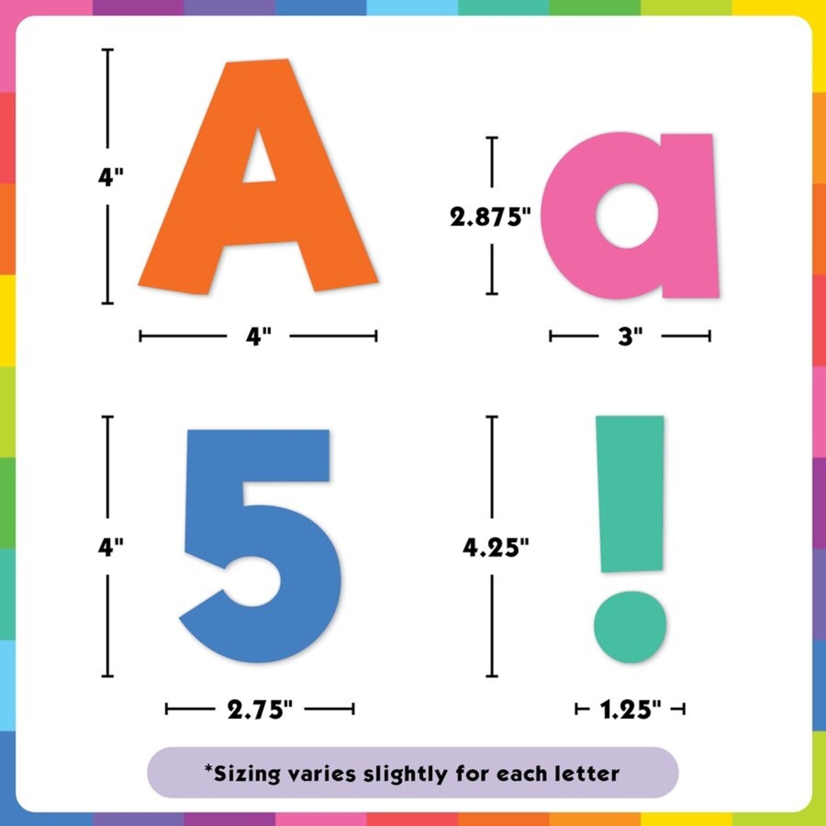 TEACHER CREATED RESOURCES Colorful 4" Everyday Letters Combo Pack