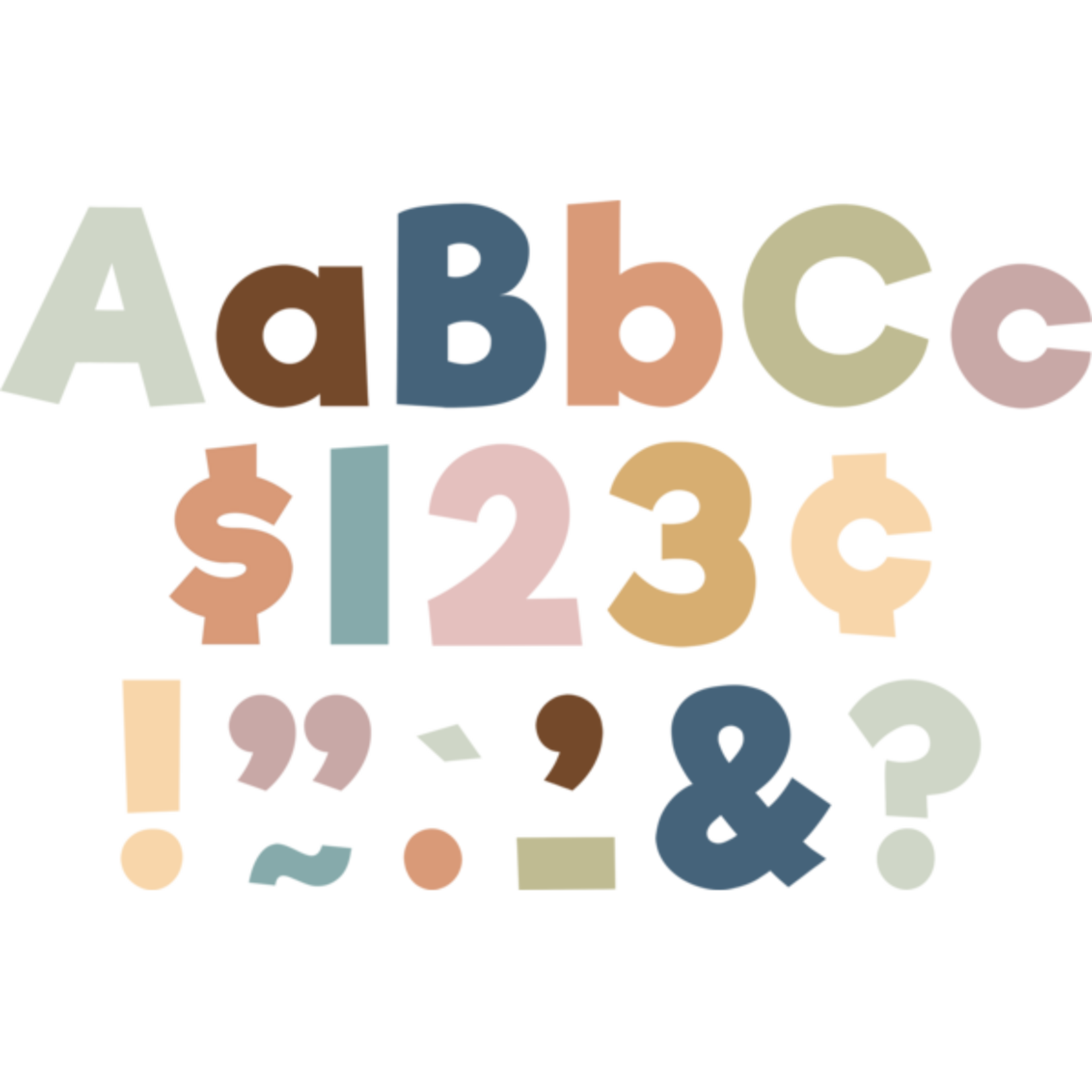 TEACHER CREATED RESOURCES Calming Colors 4" Everyday Letters Combo Pack