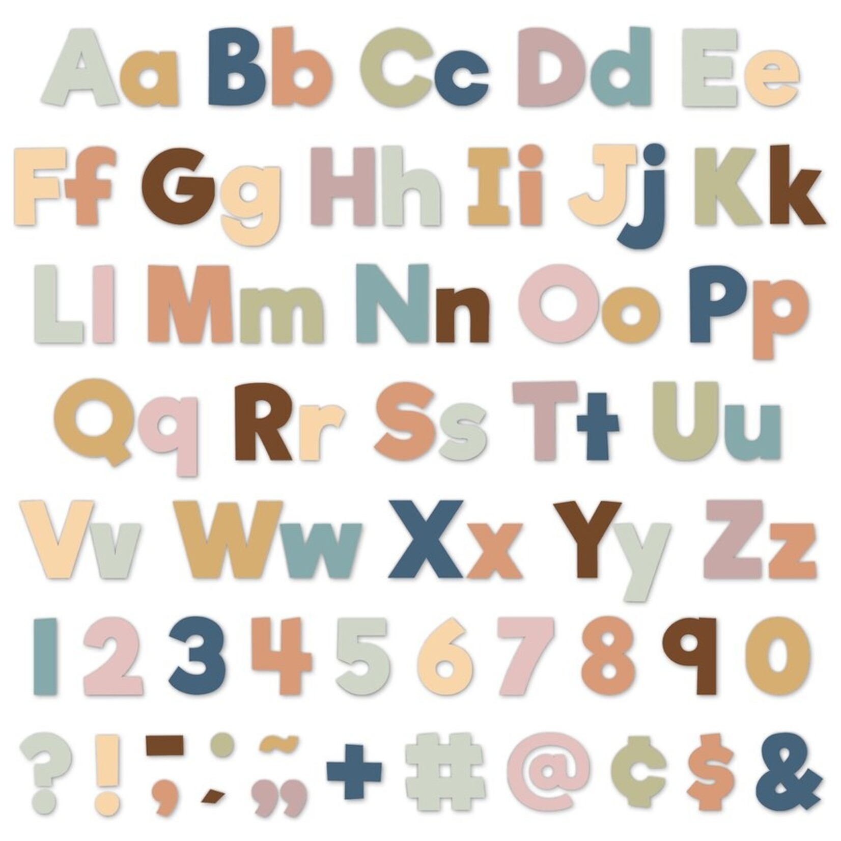TEACHER CREATED RESOURCES Calming Colors 4" Everyday Letters Combo Pack
