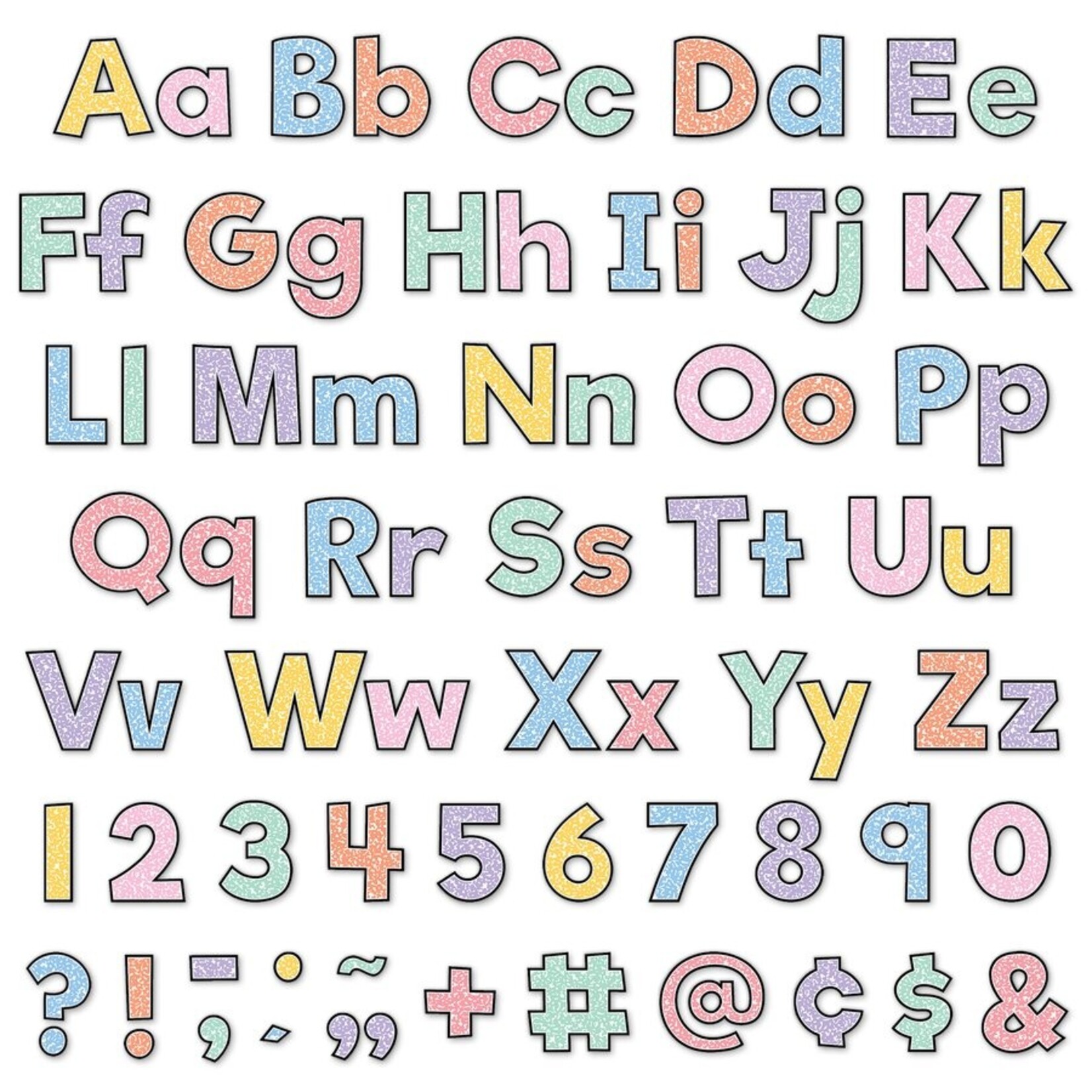 TEACHER CREATED RESOURCES Colorful Composition 4" Everyday Letters Combo Pack